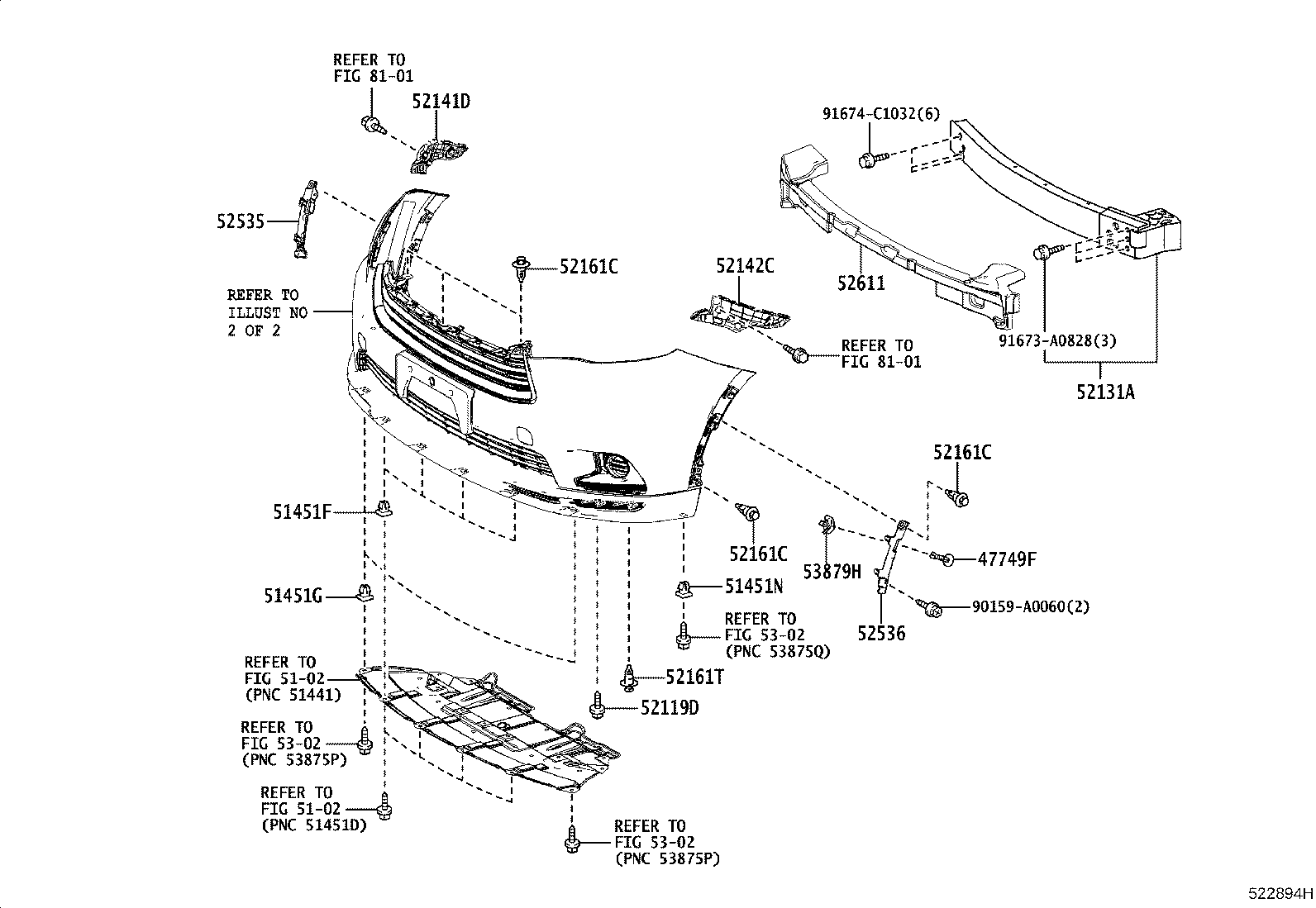 Toyota 52536-0E030 RETAINER, FRONT BUMPER SIDE, LH