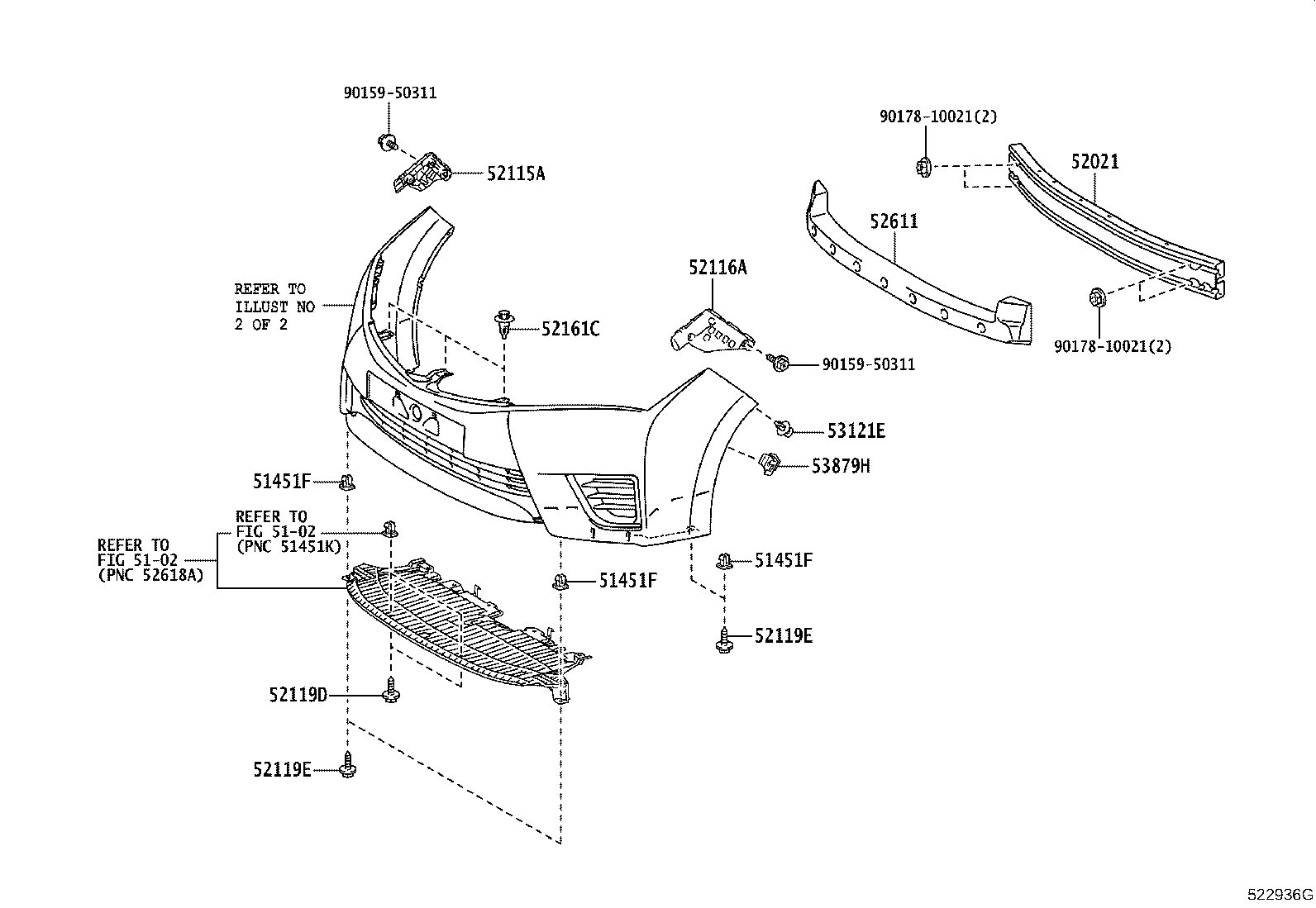 52021-02250 REINFORCEMENT SUB-ASSY, FRONT BUMPER product image
