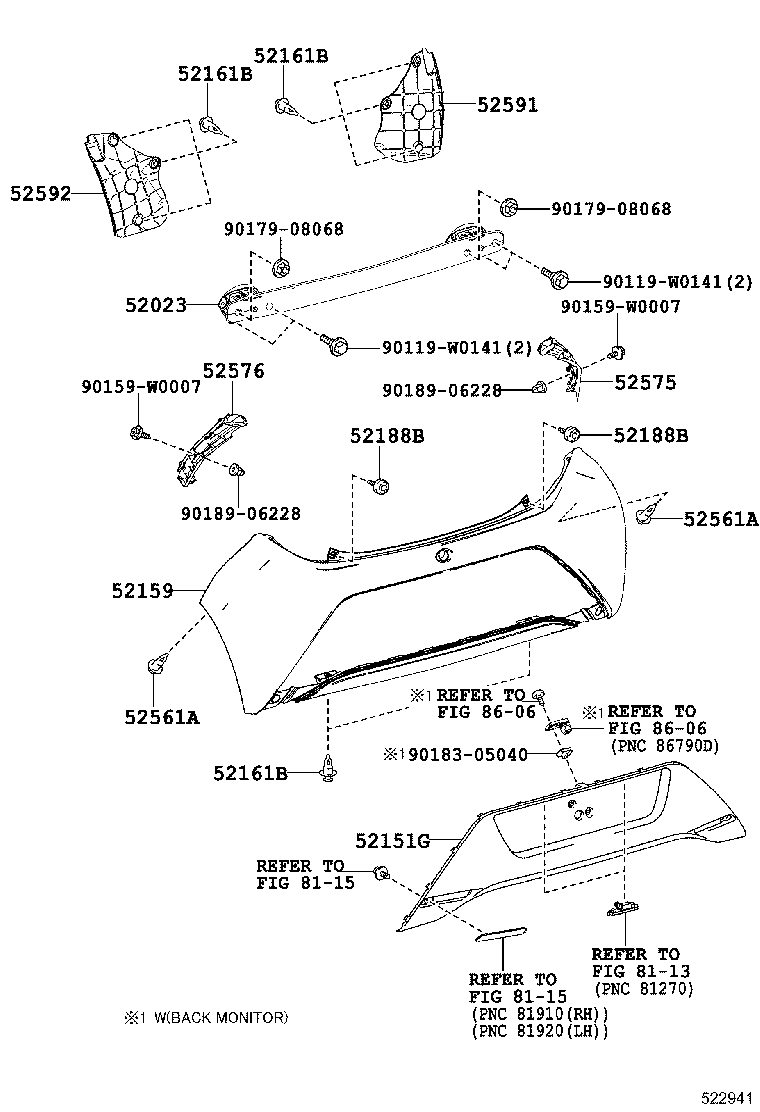 52161-02030 PIECE, REAR BUMPER product image