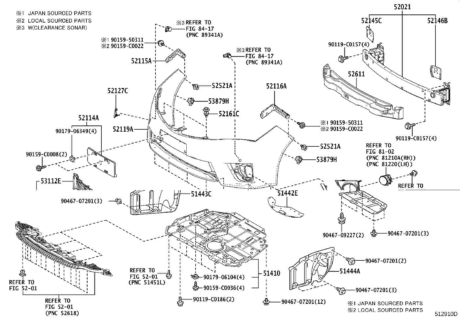 52127-02929 COVER, FRONT BUMPER HOLE product image