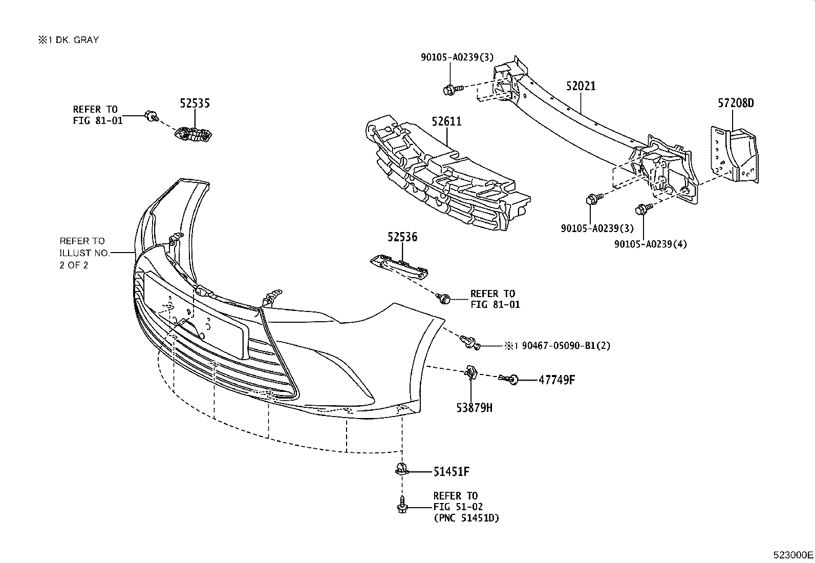 53879-06100 RETAINER, FRONT FENDER LINER product image