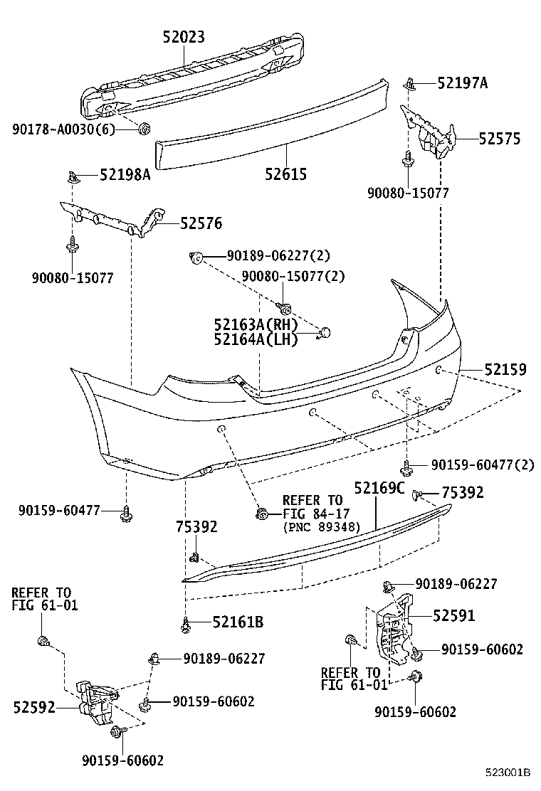 52159-06963 COVER, REAR BUMPER product image
