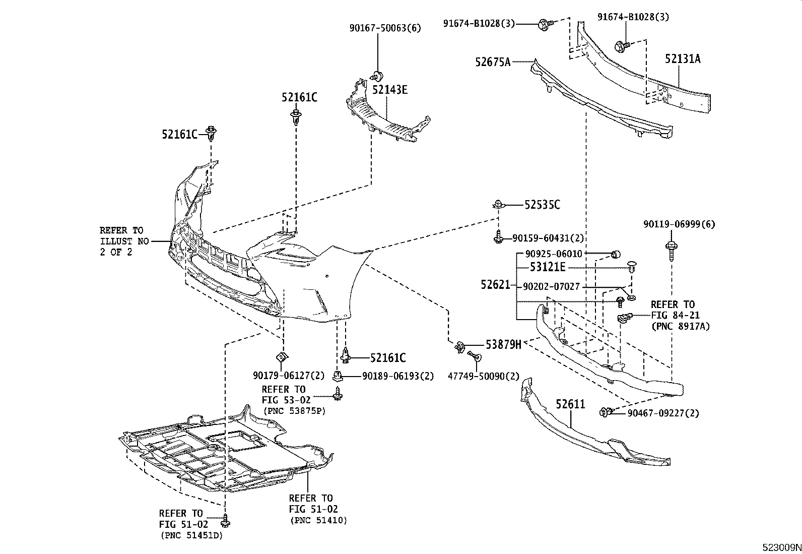 Toyota 52535-24040 RETAINER, FRONT BUMPER SIDE, RH