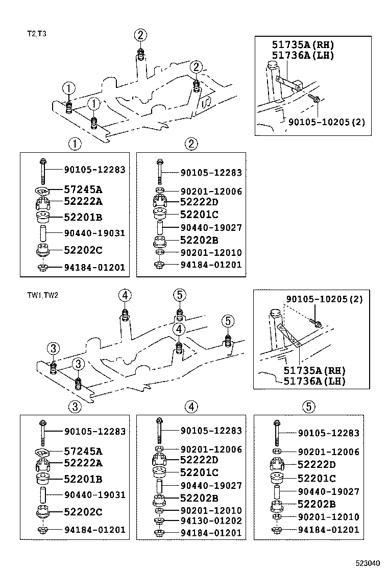 51736-25010 REINFORCEMENT, CAB REAR MOUNTING, LH product image