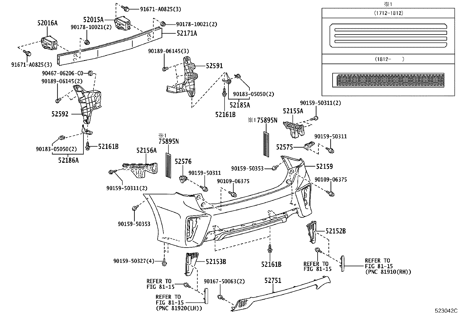 52153-47010 EXTENSION, REAR BUMPER, LH product image