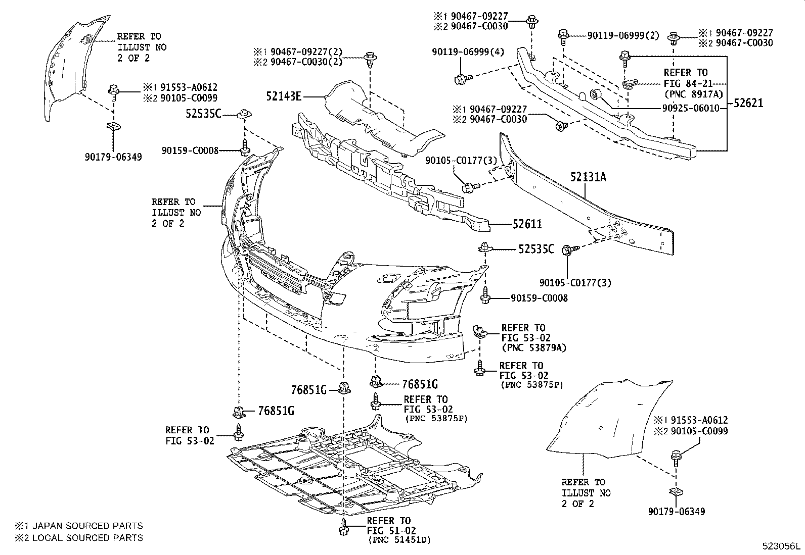 52129-0N070 COVER, FRONT BUMPER HOLE, LH product image