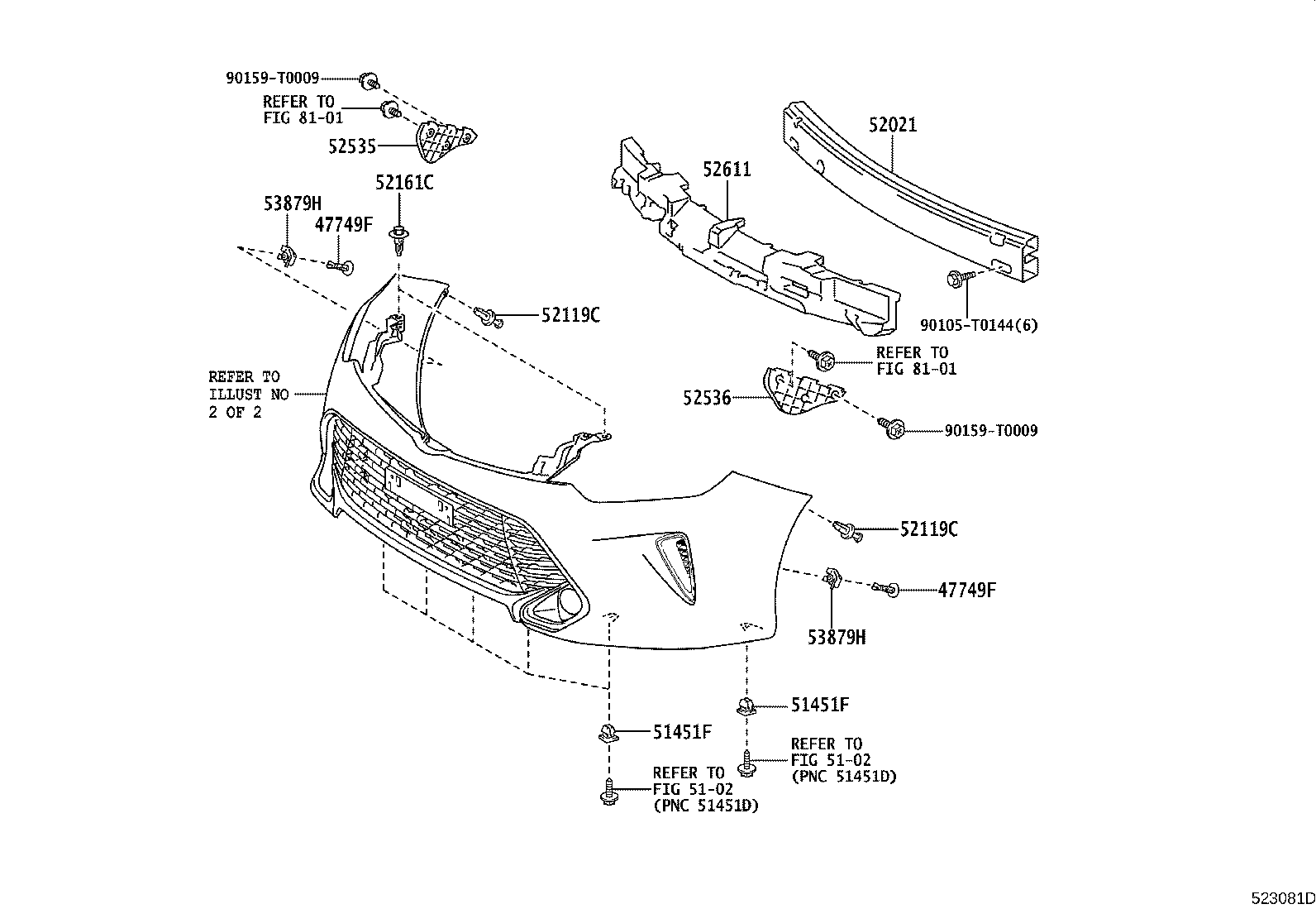 52021-06090 REINFORCEMENT SUB-ASSY, FRONT BUMPER product image