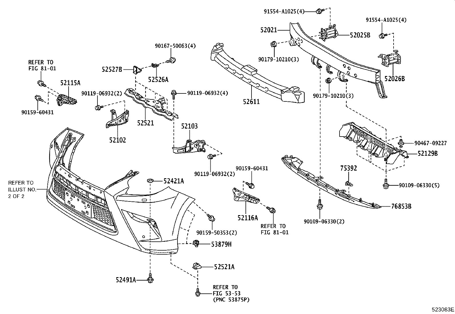 52114-60320 BRACKET, FRONT BUMPER EXTENSION MOUNTING product image
