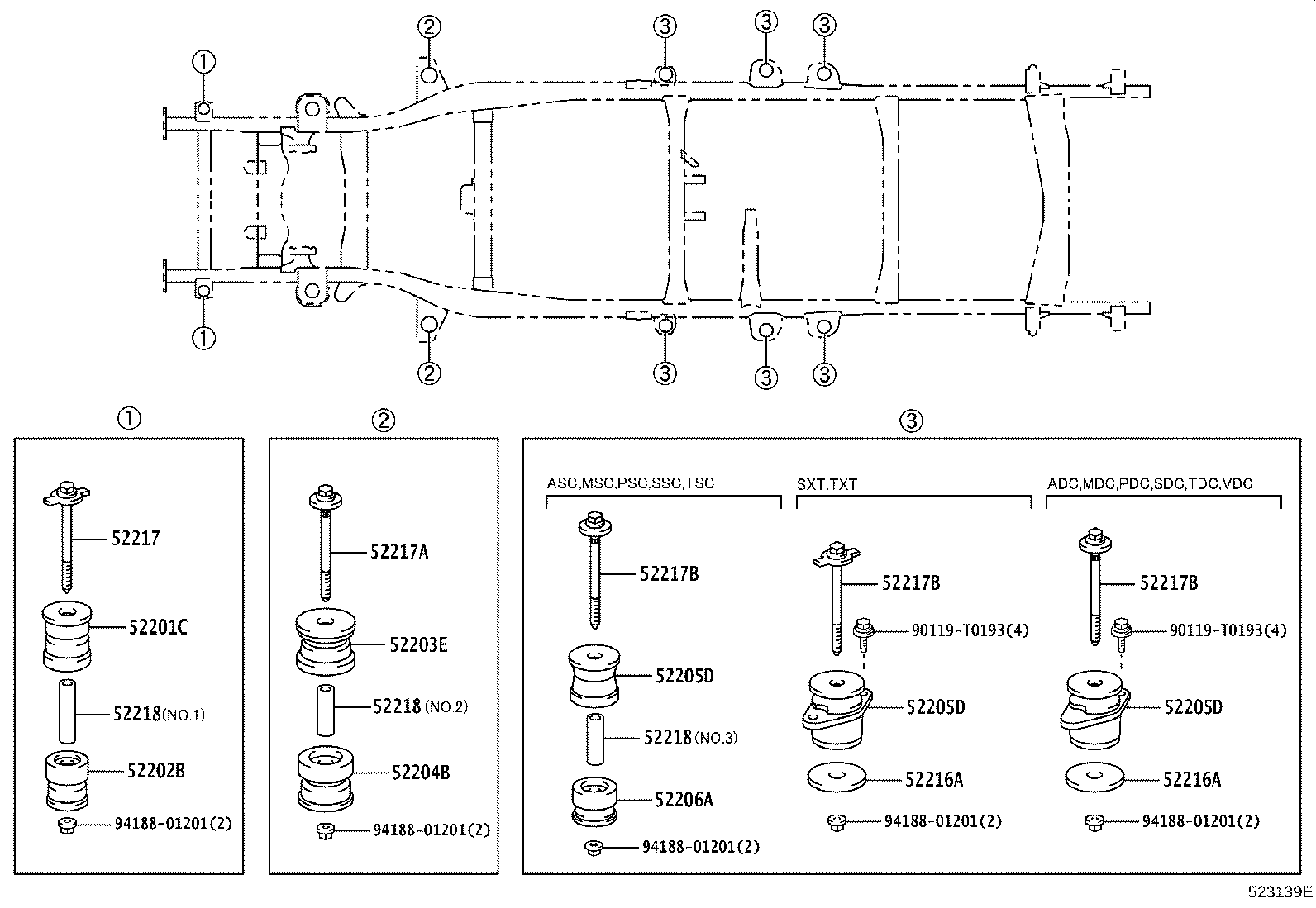 Toyota 52202-0K080 CUSHIION SUB-ASSY, CAB MOUNTING, NO.1 LOWER