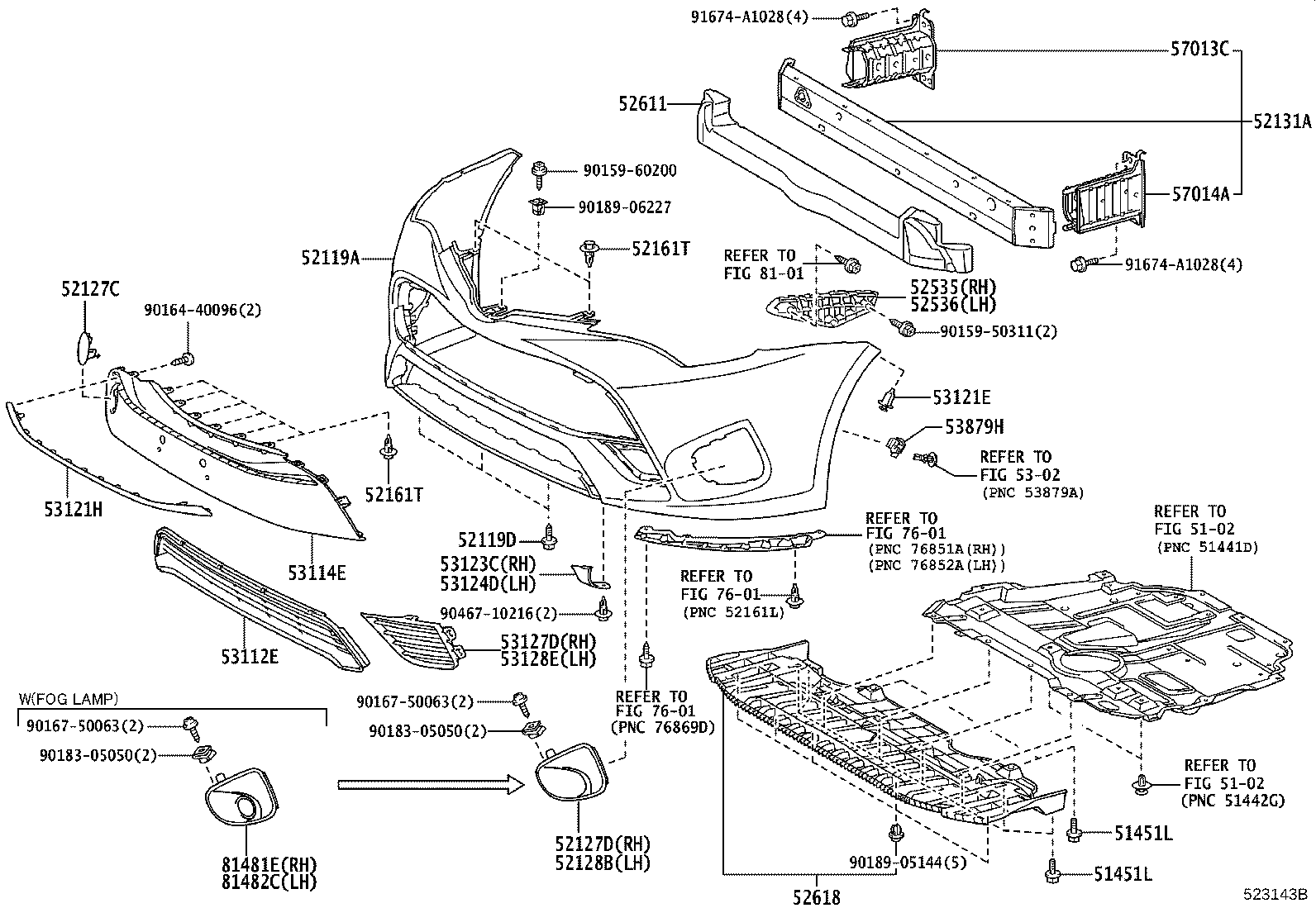 57013-05030 BRACKET SUB-ASSY, FRONT SIDE MEMBER, RH product image
