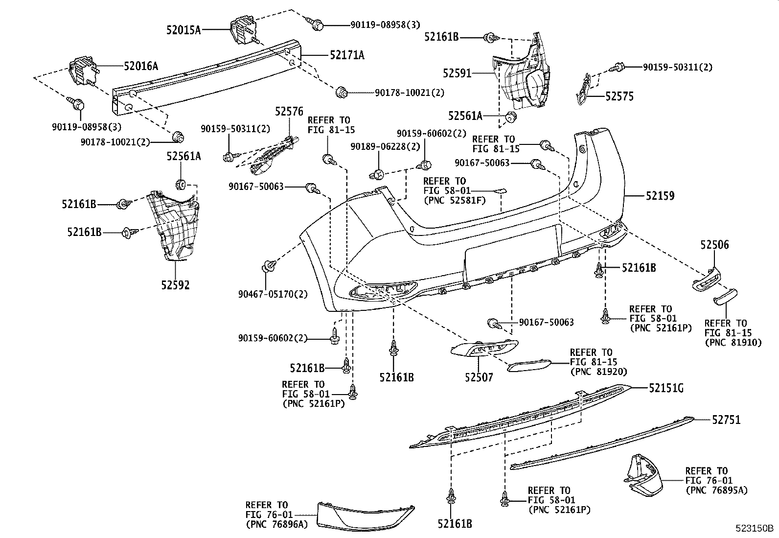 52171-12260 REINFORCEMENT, REAR BUMPER, NO.1 product image
