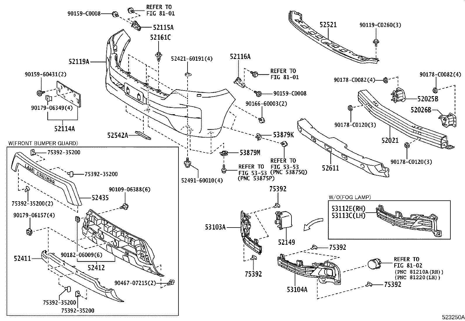 52049-60080 COVER SUB-ASSY, FRONT BUMPER WINCH product image