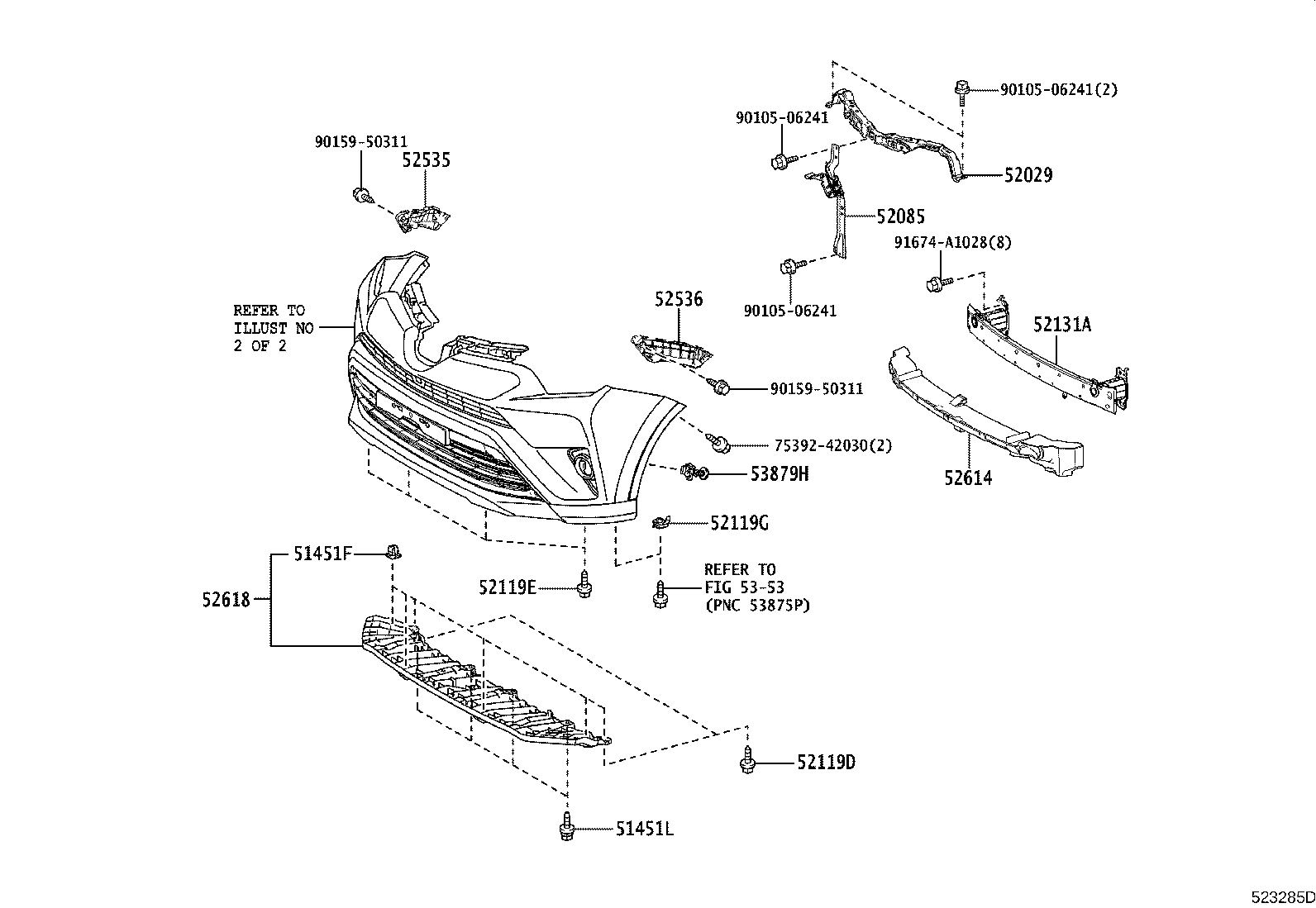 52411-42050 GUARD, FRONT BUMPER product image