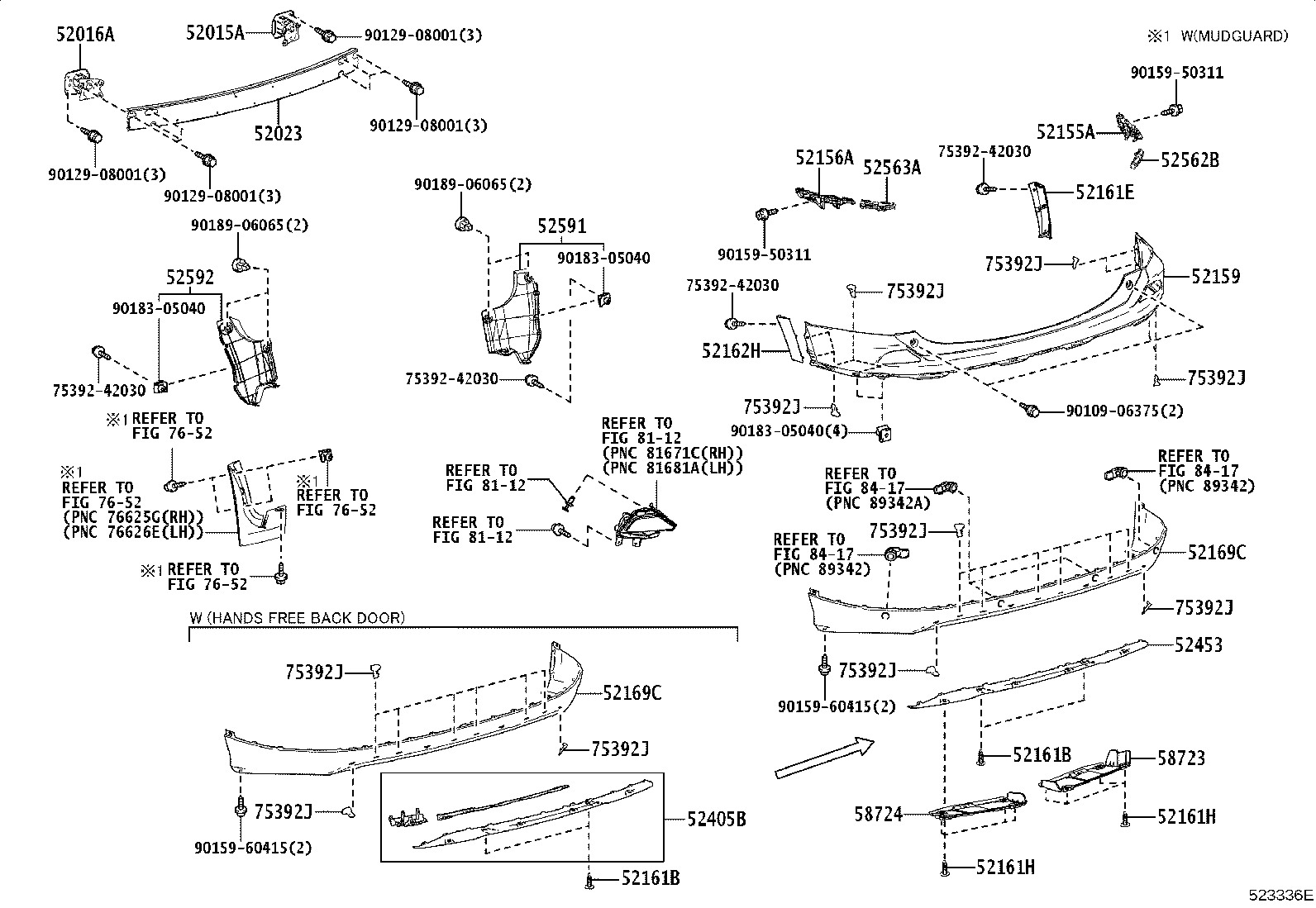 52016-42011 ARM SUB-ASSY, REAR BUMPER, LH product image