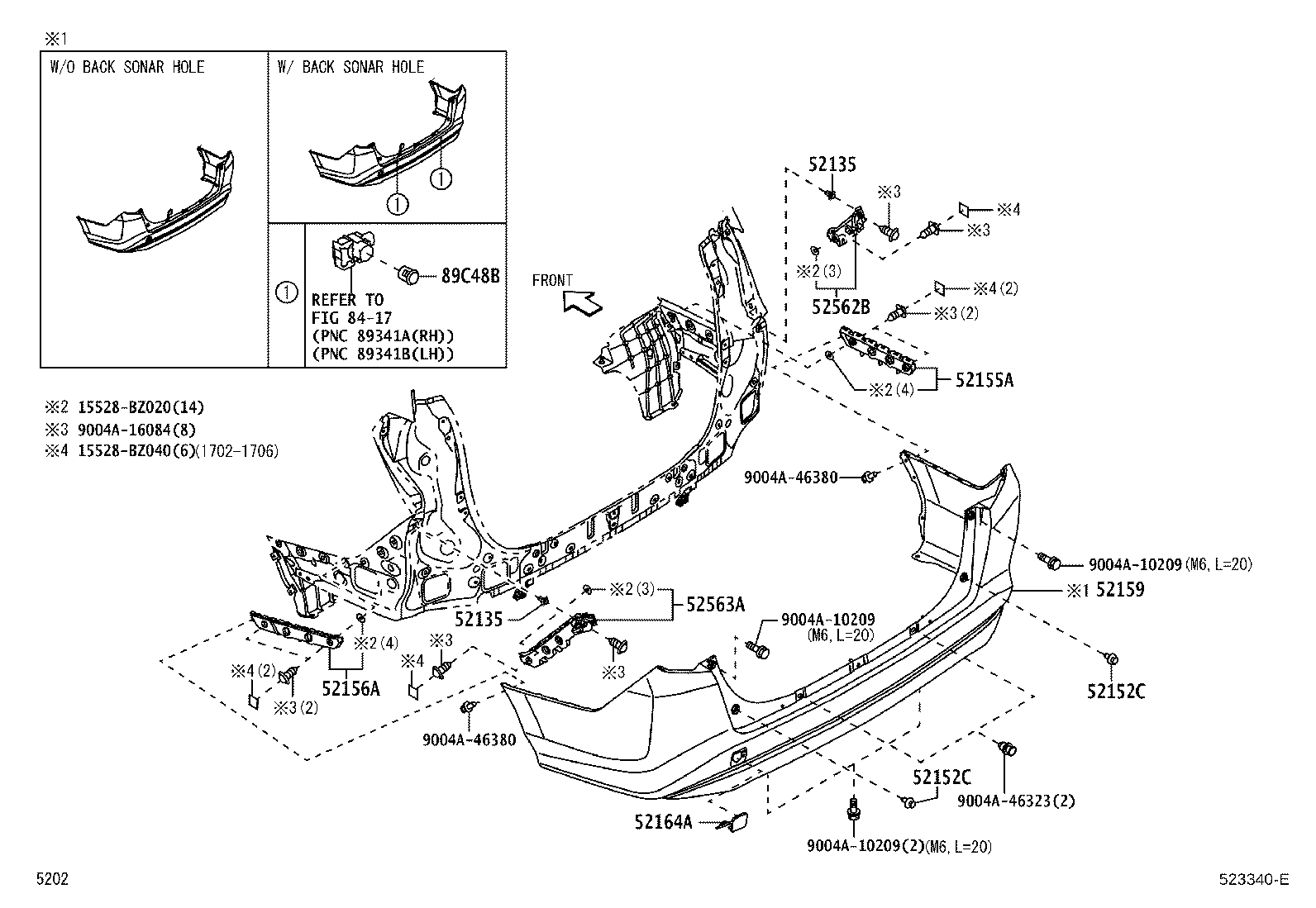 52155-BZ181 SUPPORT, REAR BUMPER SIDE, RH product image