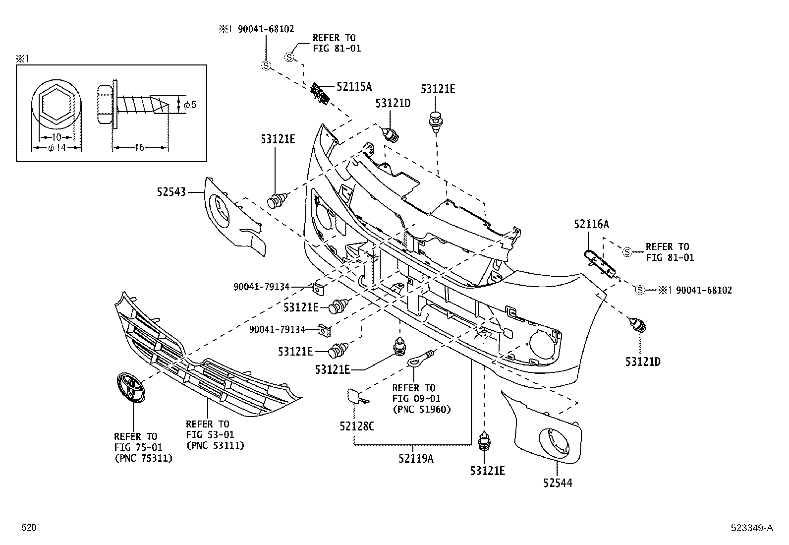 52115-B2330 SUPPORT, FRONT BUMPER SIDE, RH product image