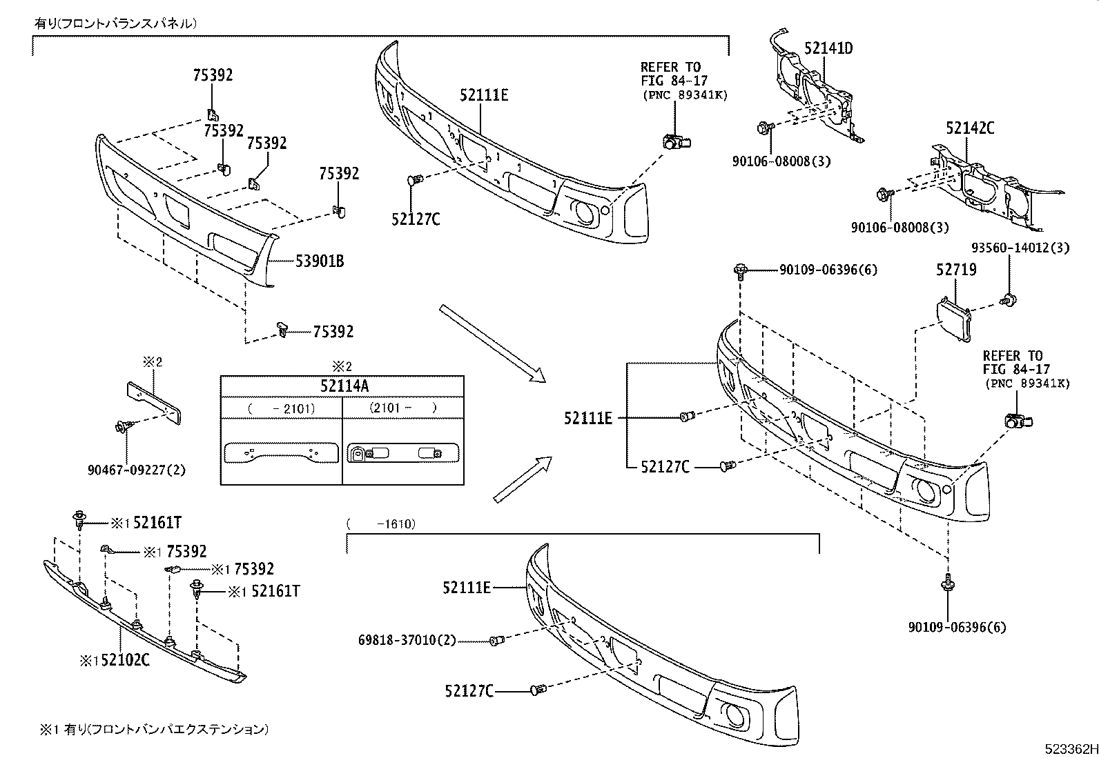 52015-37030 BRACKET SUB-ASSY, FRONT BUMPER, RH product image