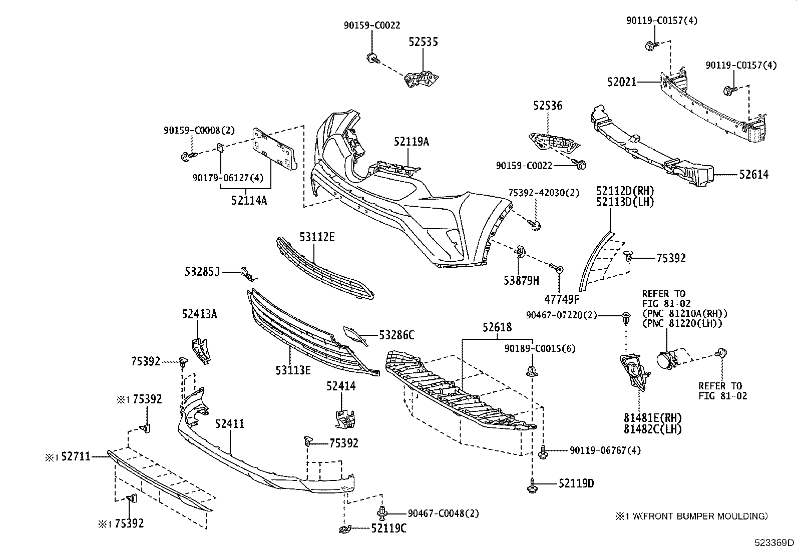 52021-0R060 REINFORCEMENT SUB-ASSY, FRONT BUMPER product image