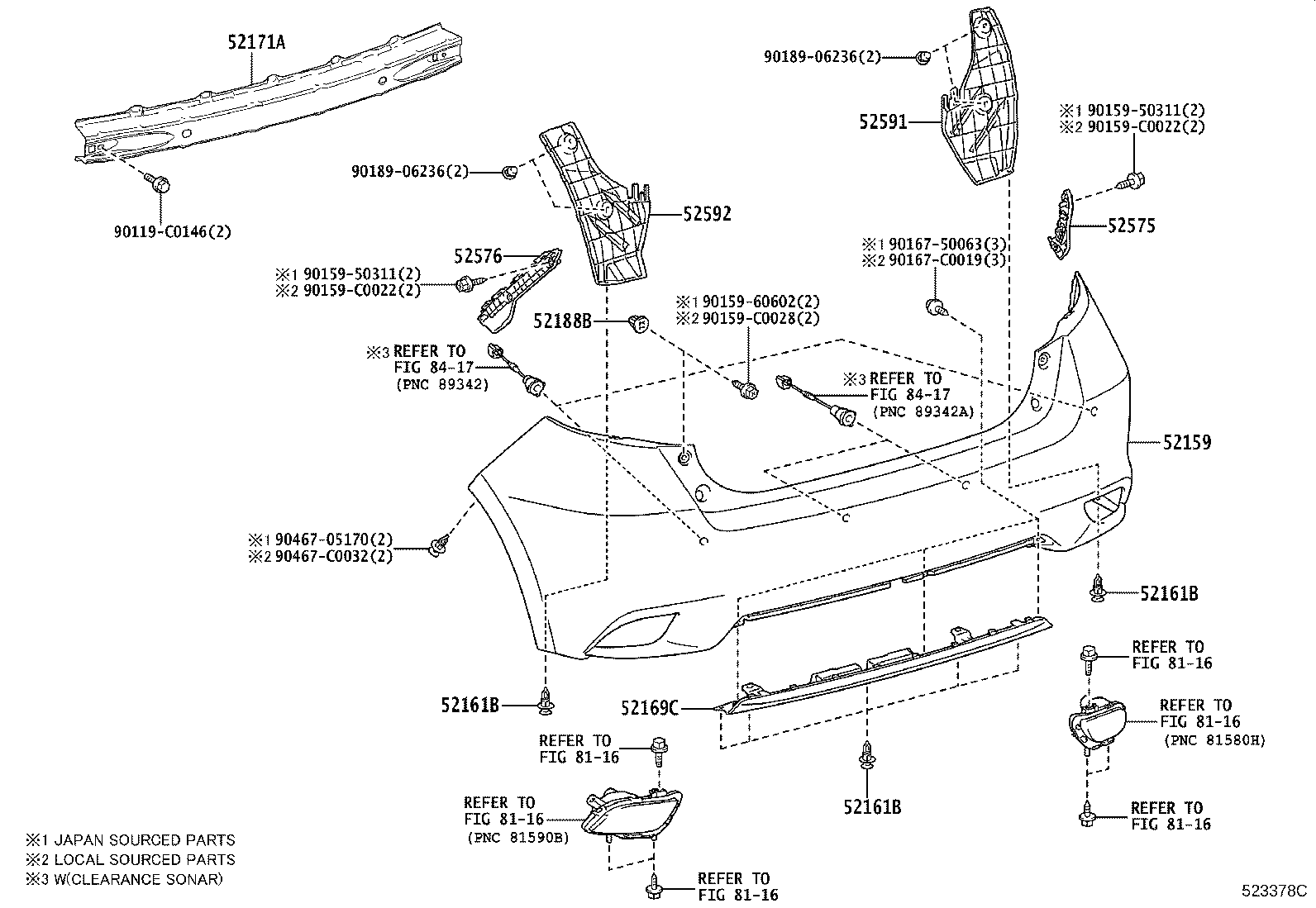52161-02040 PIECE, REAR BUMPER product image