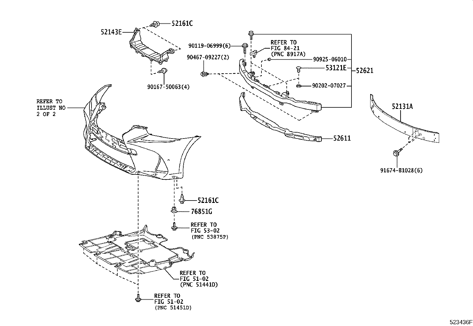 52021-53020 REINFORCEMENT SUB-ASSY, FRONT BUMPER product image