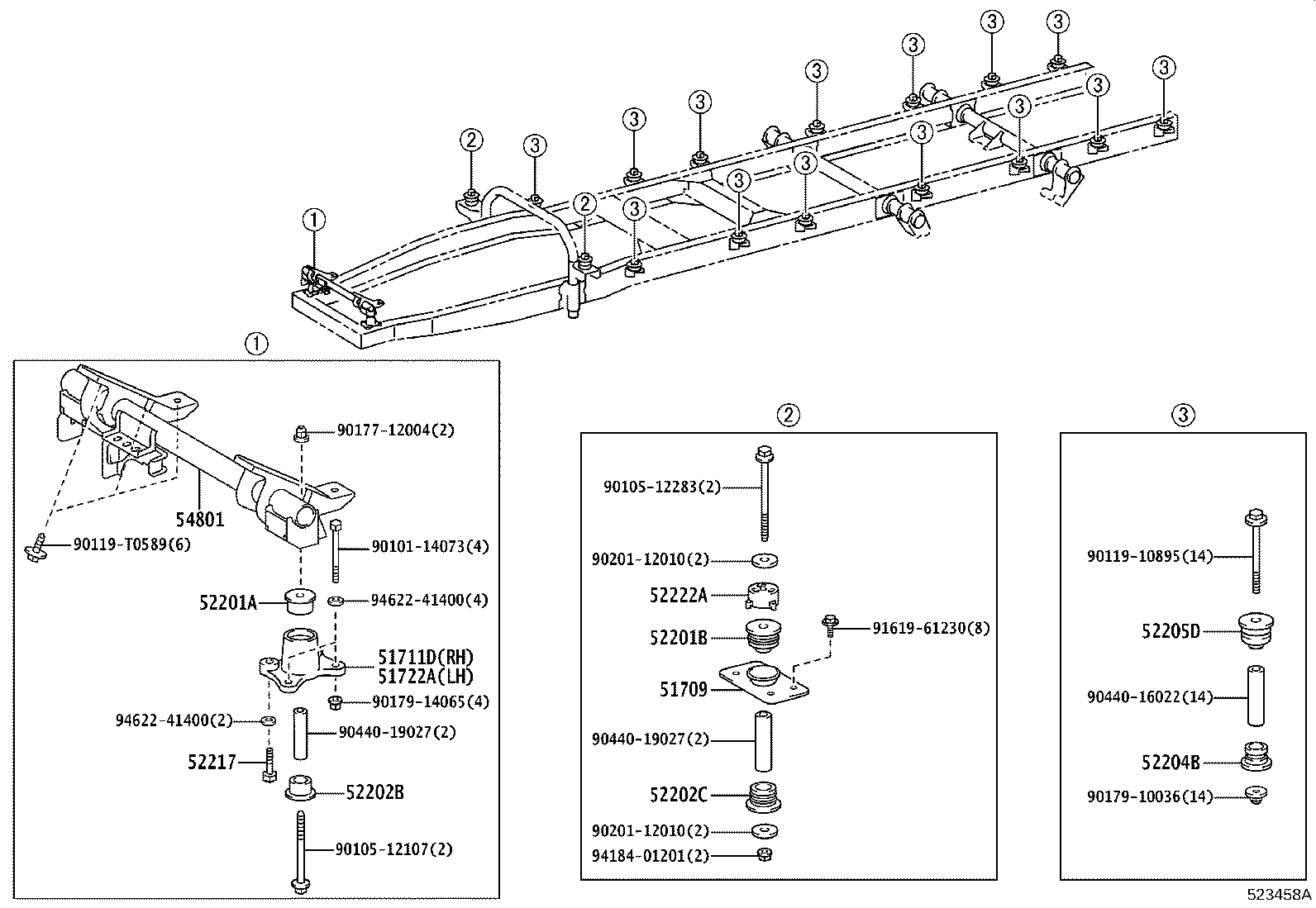 52307-0W010 BRACKET SUB-ASSY, CAB MOUNTING HOOK, NO.2 product image