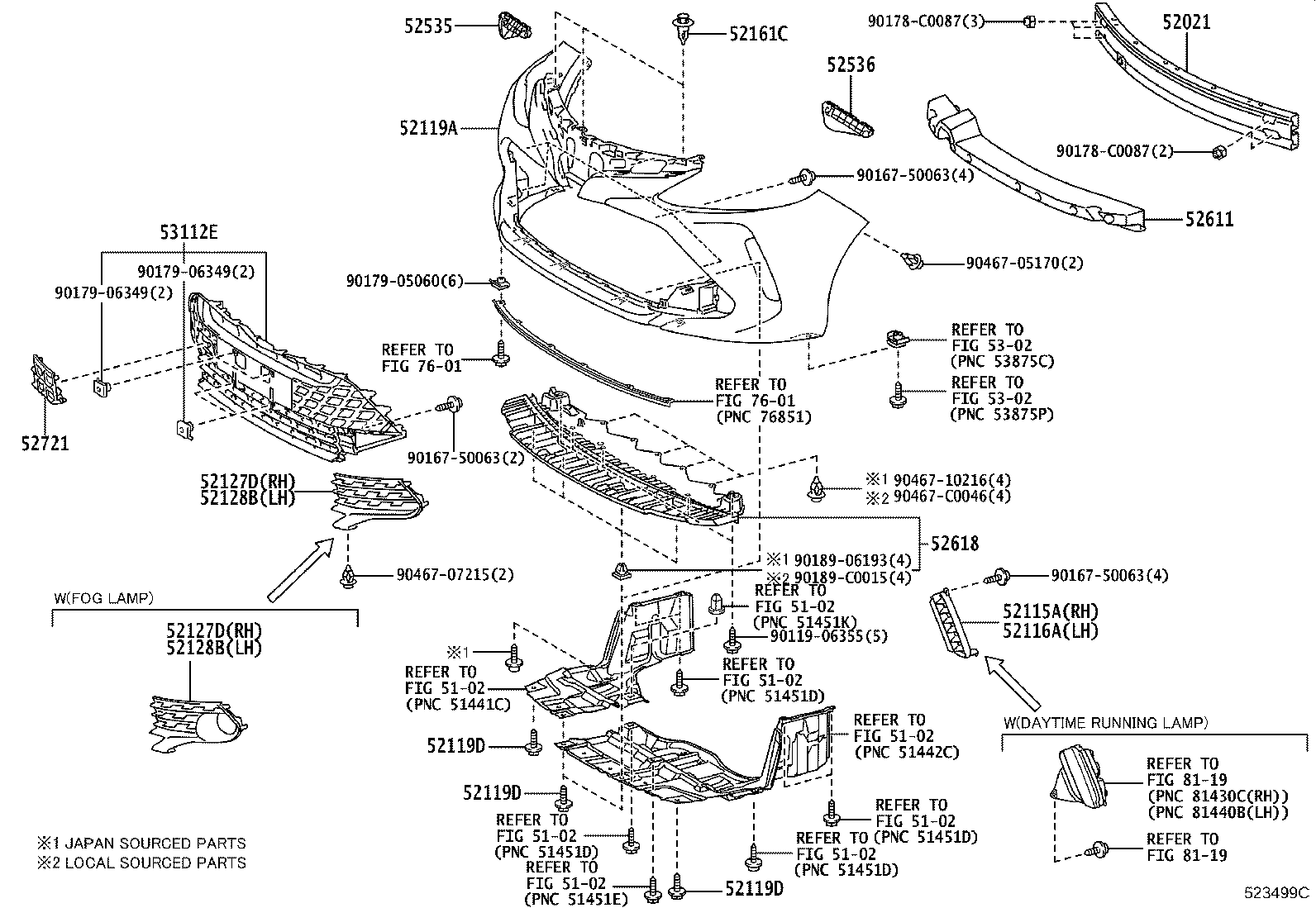 52127-0D630 COVER, FRONT BUMPER HOLE, RH product image