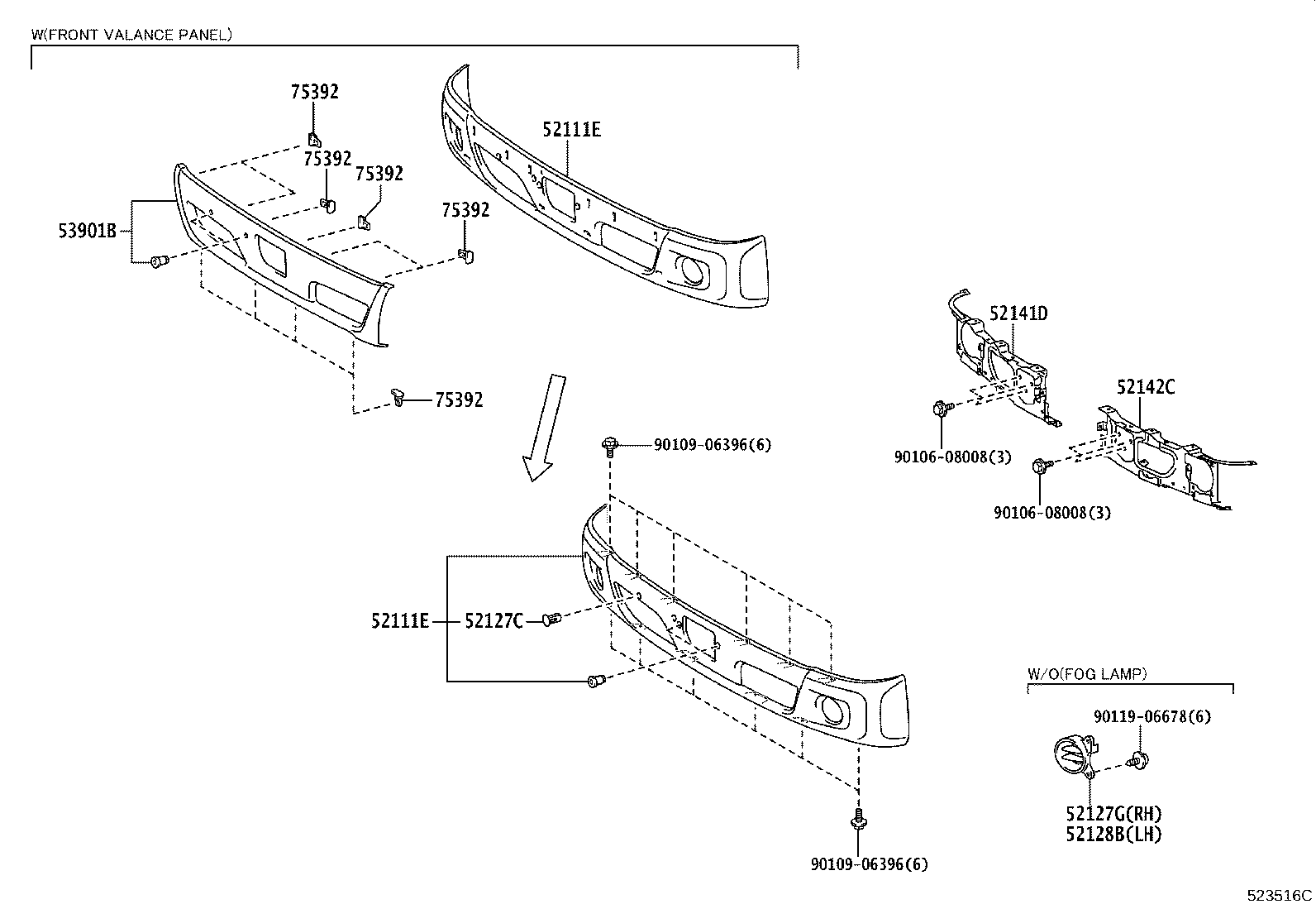 52011-37034 STAY, FRONT BUMPER, RH product image