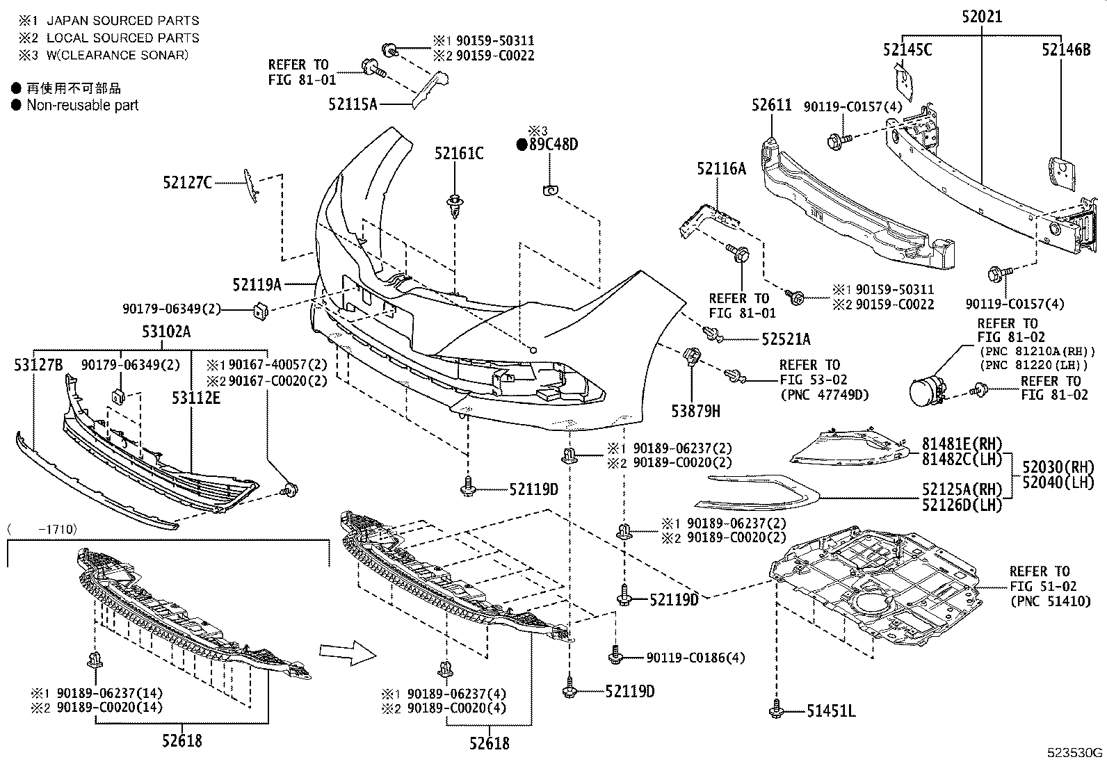 52127-02929 COVER, FRONT BUMPER HOLE product image