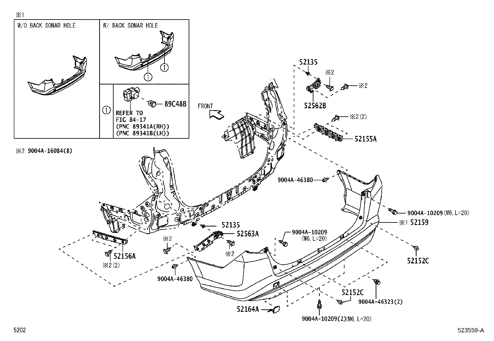 52155-BZ181 SUPPORT, REAR BUMPER SIDE, RH product image