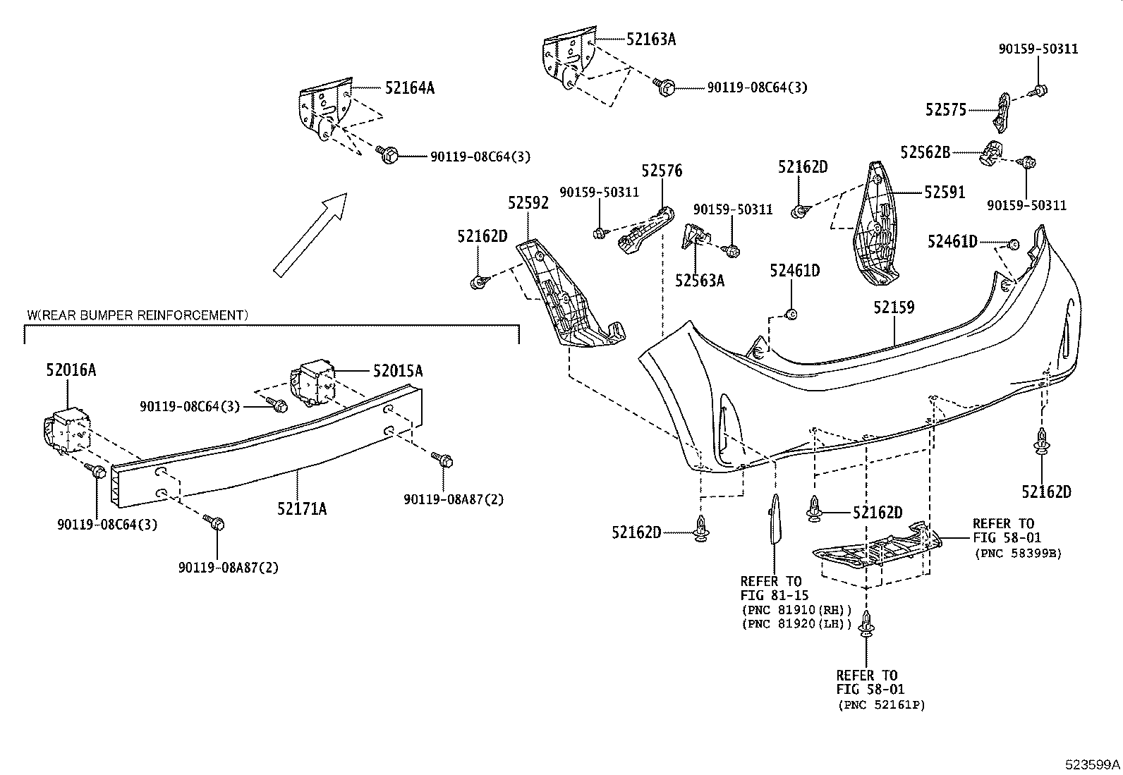 52405-52030 GUARD SUB-ASSY, REAR BUMPER product image