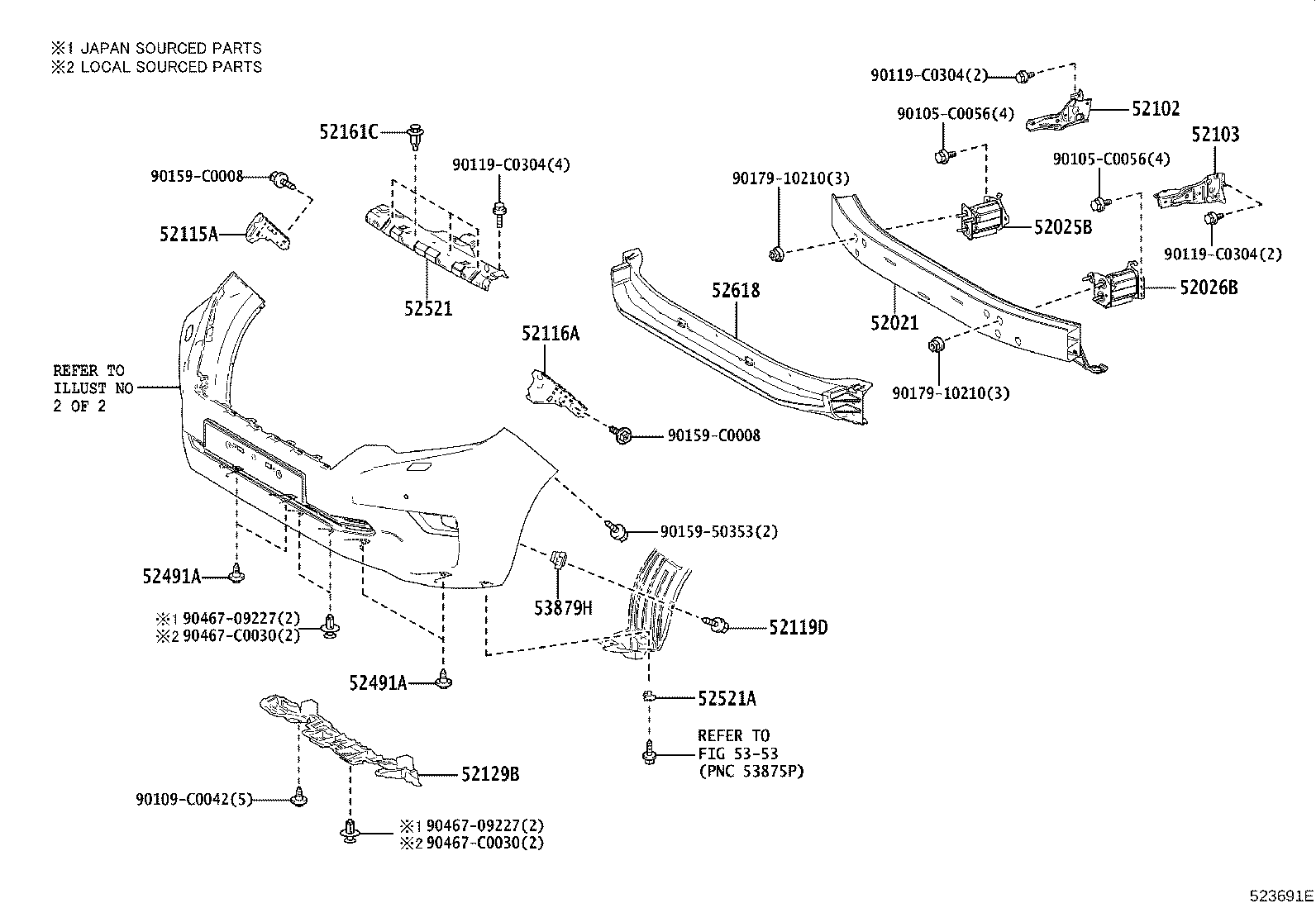 52021-0G021 REINFORCEMENT SUB-ASSY, FRONT BUMPER product image