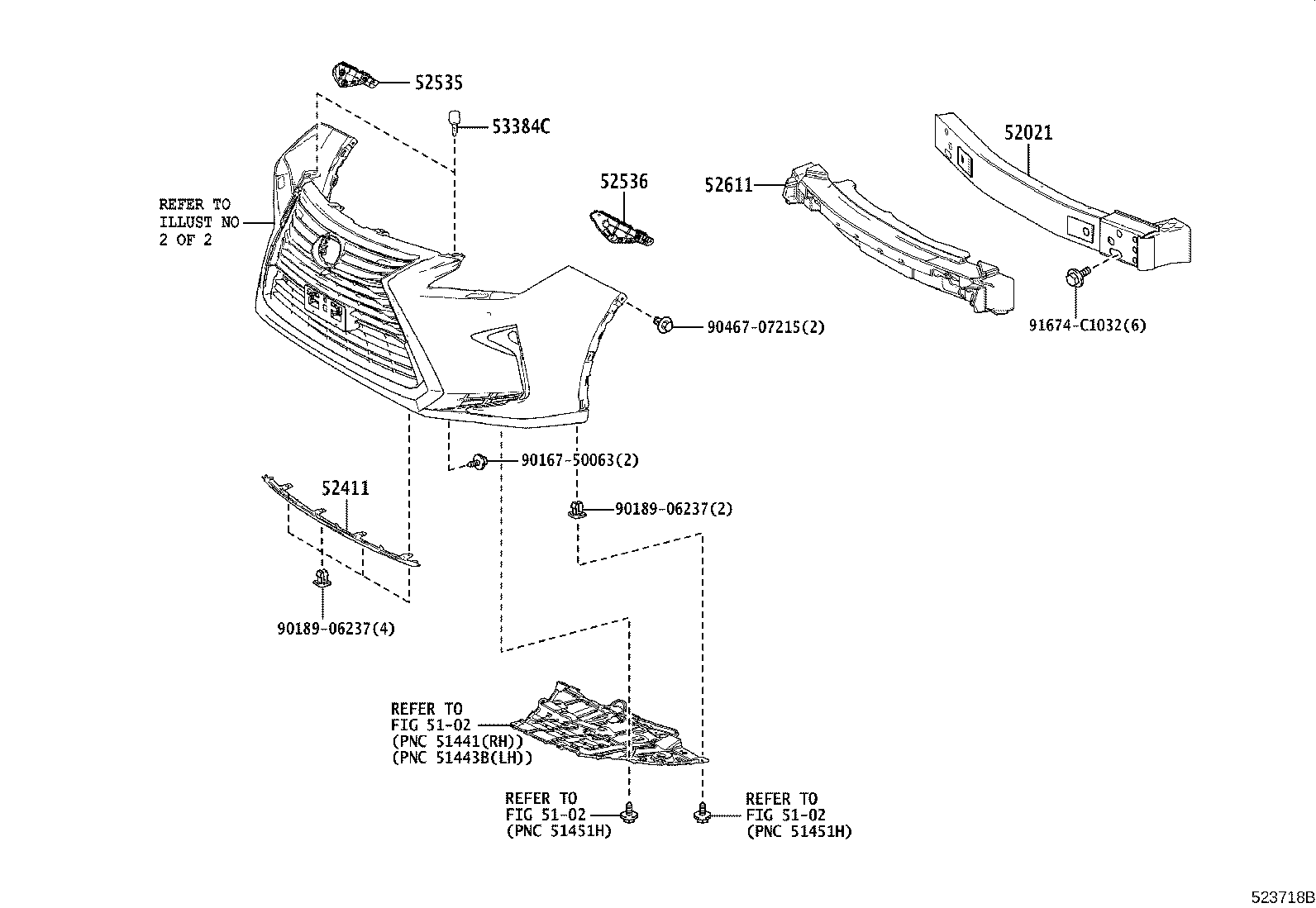 Toyota 52411-48090 GUARD, FRONT BUMPER