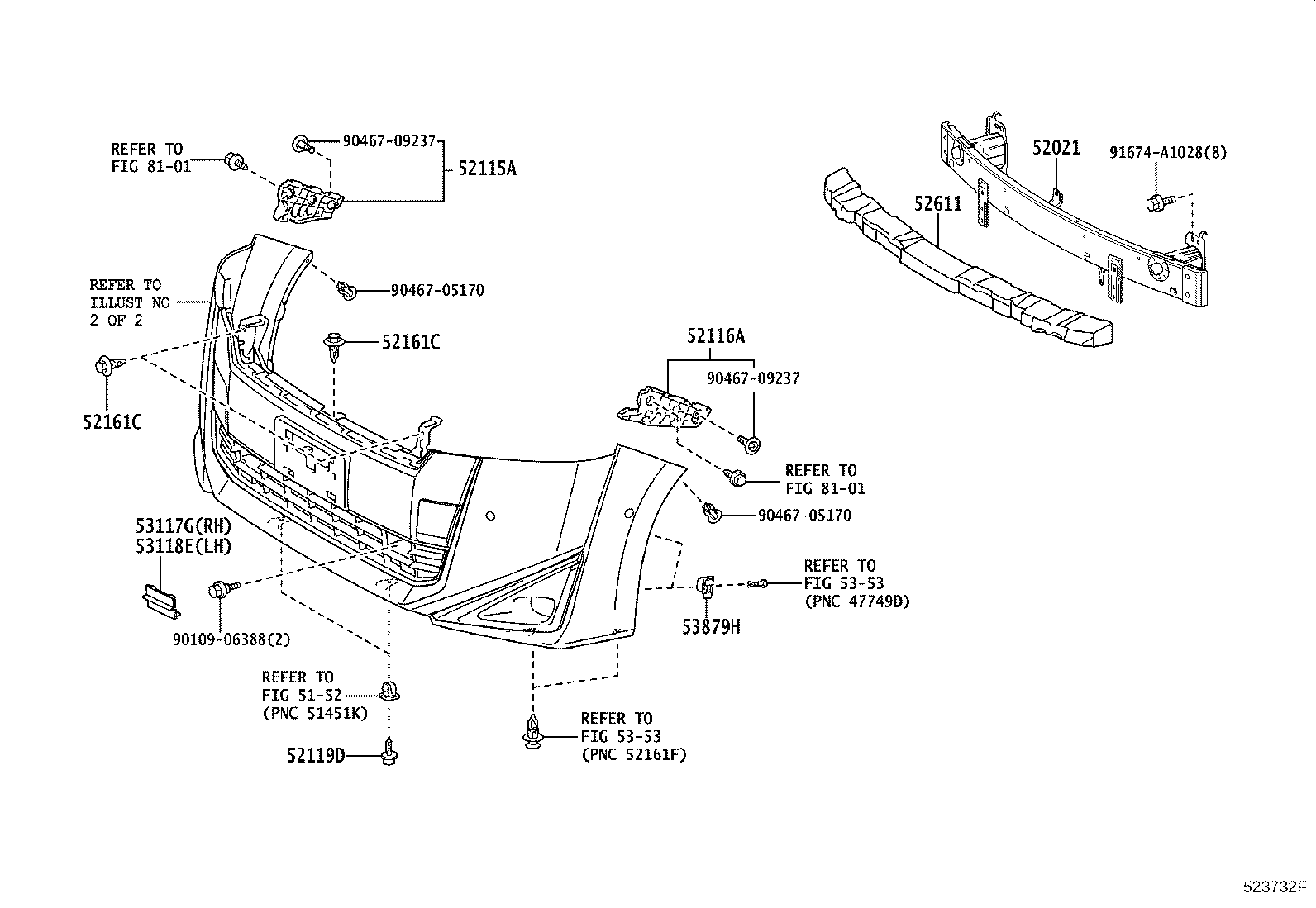52127-58260-A0 COVER, FRONT BUMPER HOLE, RH product image