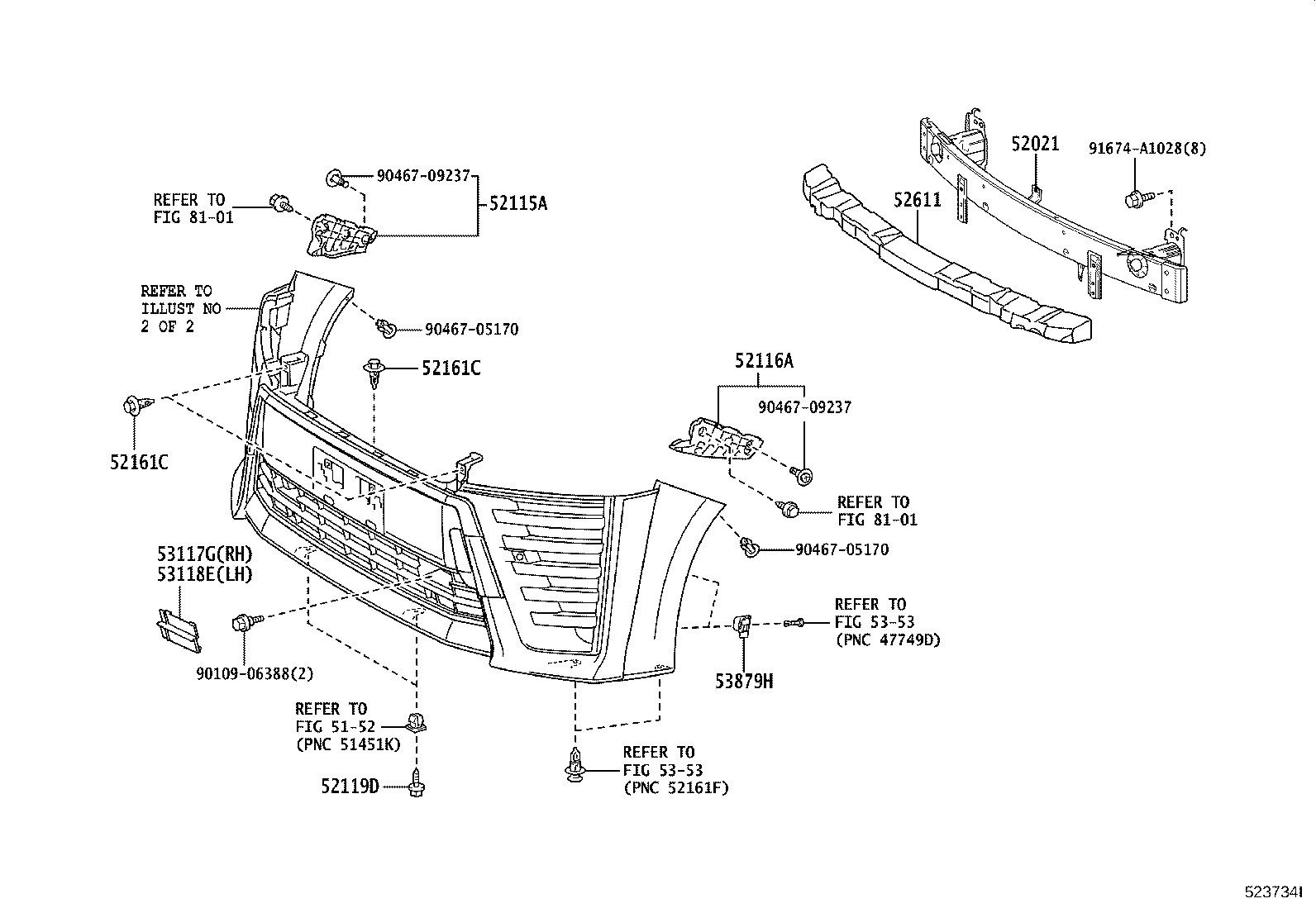 52127-58260-A0 COVER, FRONT BUMPER HOLE, RH product image