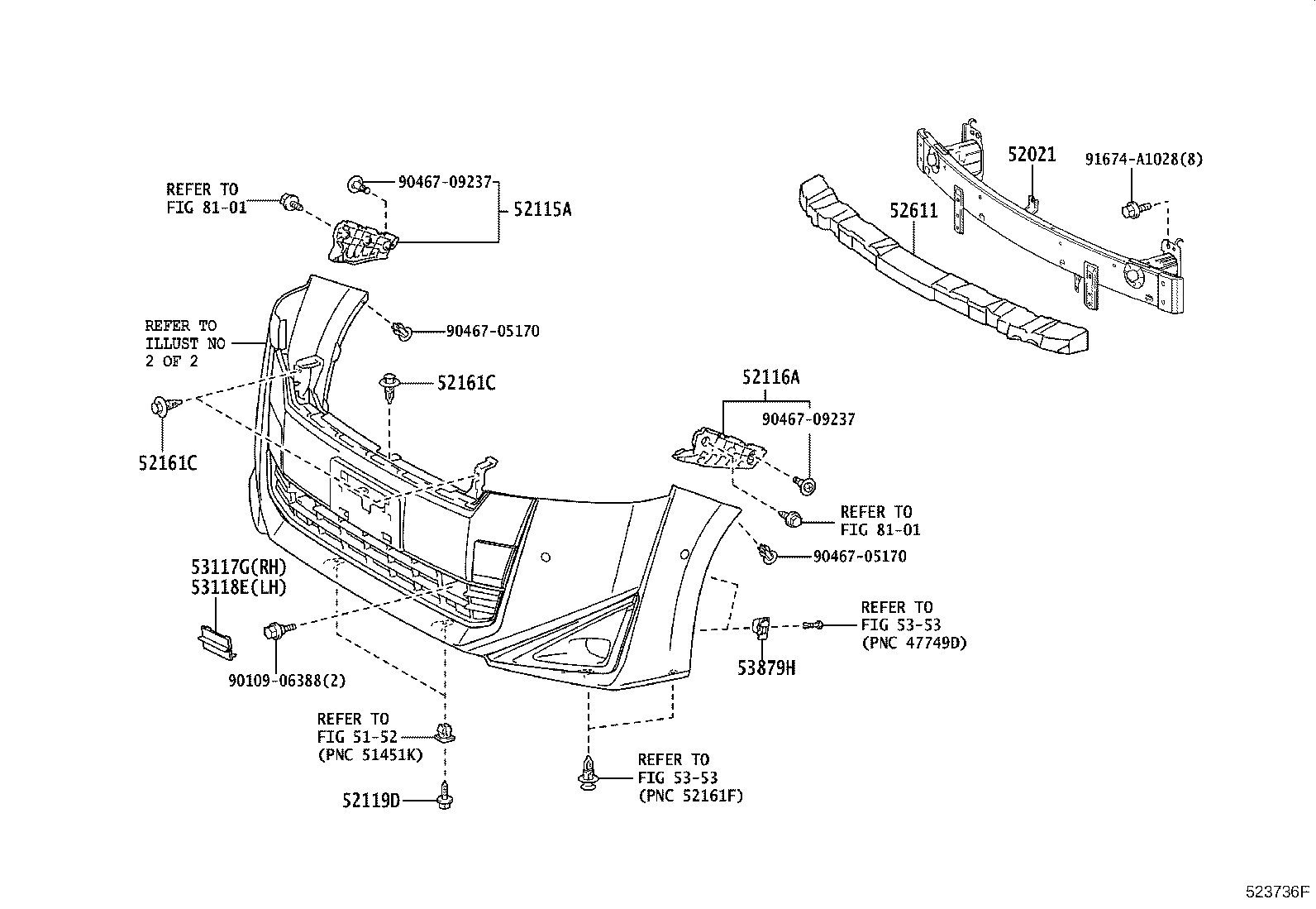 52127-58921 COVER, FRONT BUMPER HOLE, RH product image