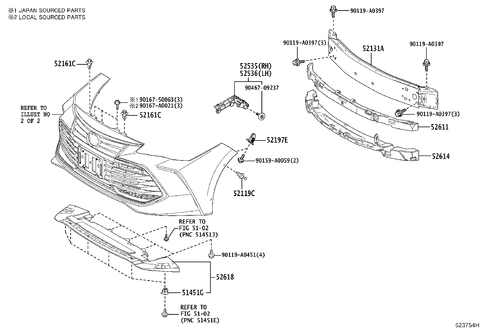 Toyota 52535-07010 RETAINER, FRONT BUMPER SIDE, RH