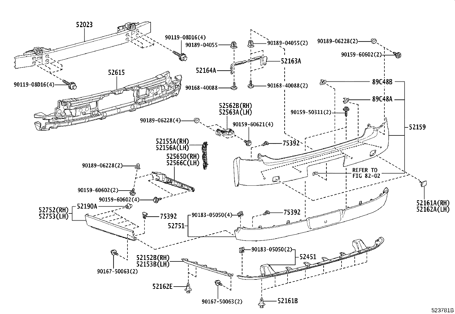 52451-40010 GUARD, REAR BUMPER product image