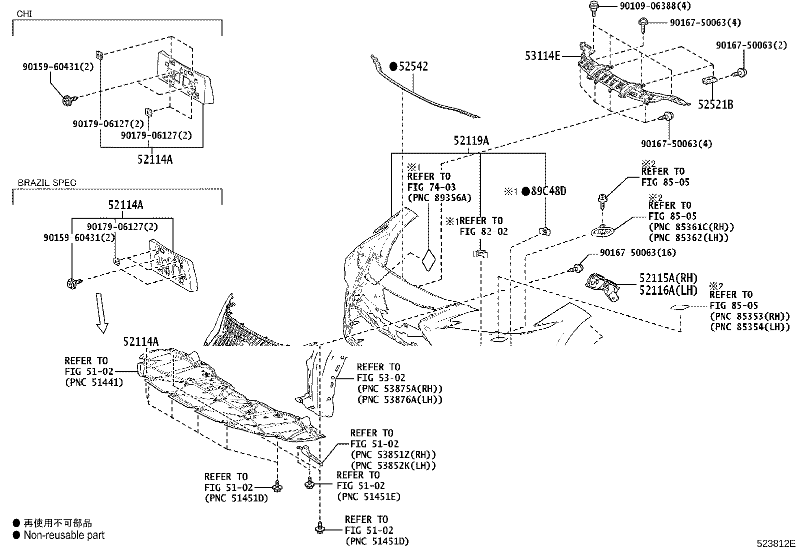 52114-33650 BRACKET, FRONT BUMPER EXTENSION MOUNTING product image