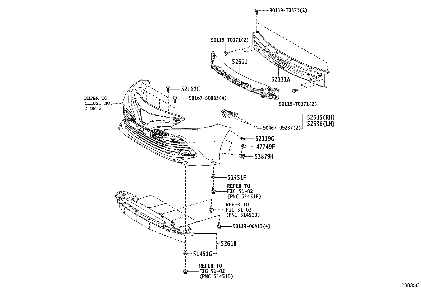 53102-06770 GRILLE SUB-ASSY, RADIATOR, LWR product image