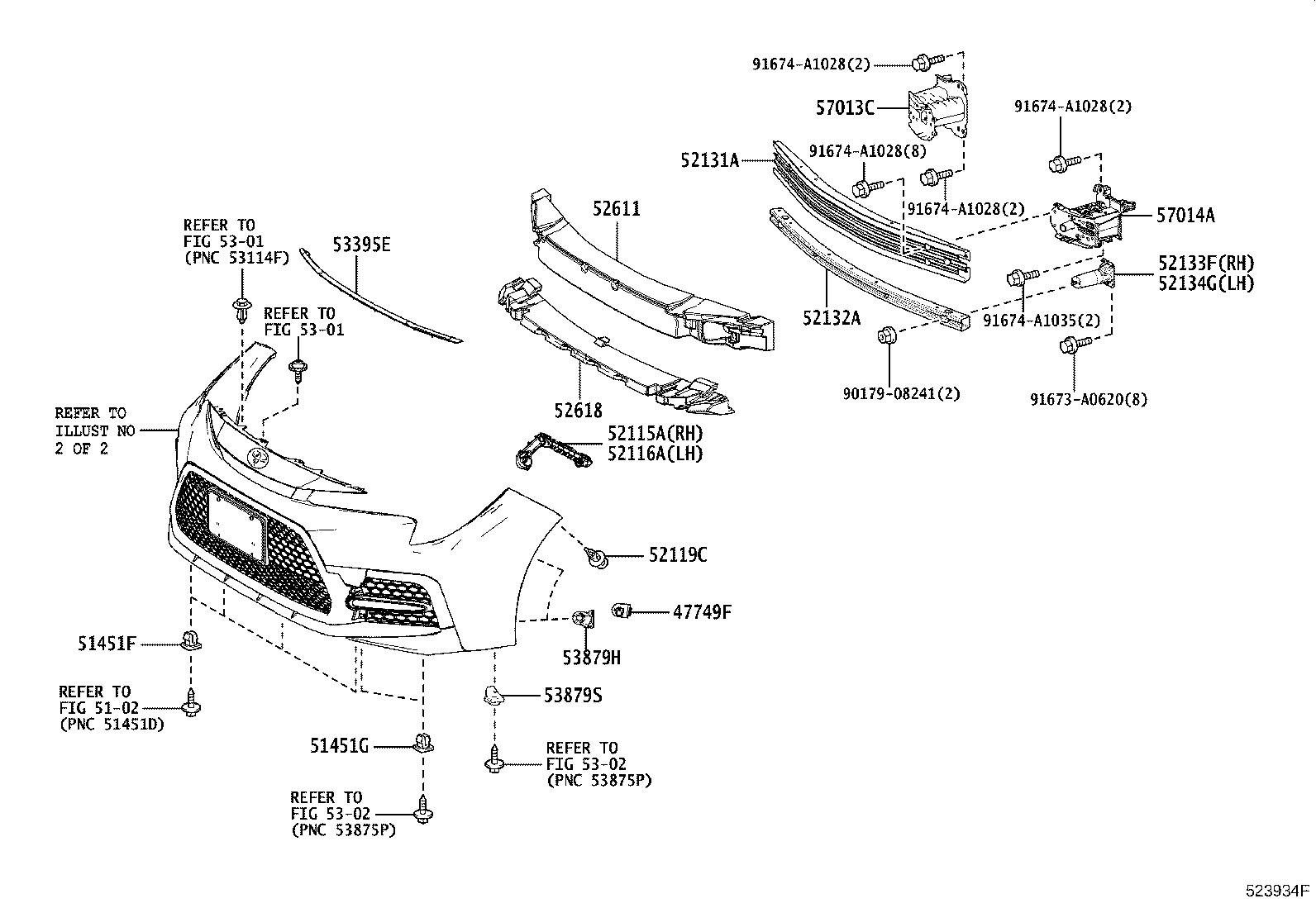 Toyota 52611-12400 ABSORBER, FRONT BUMPER ENERGY