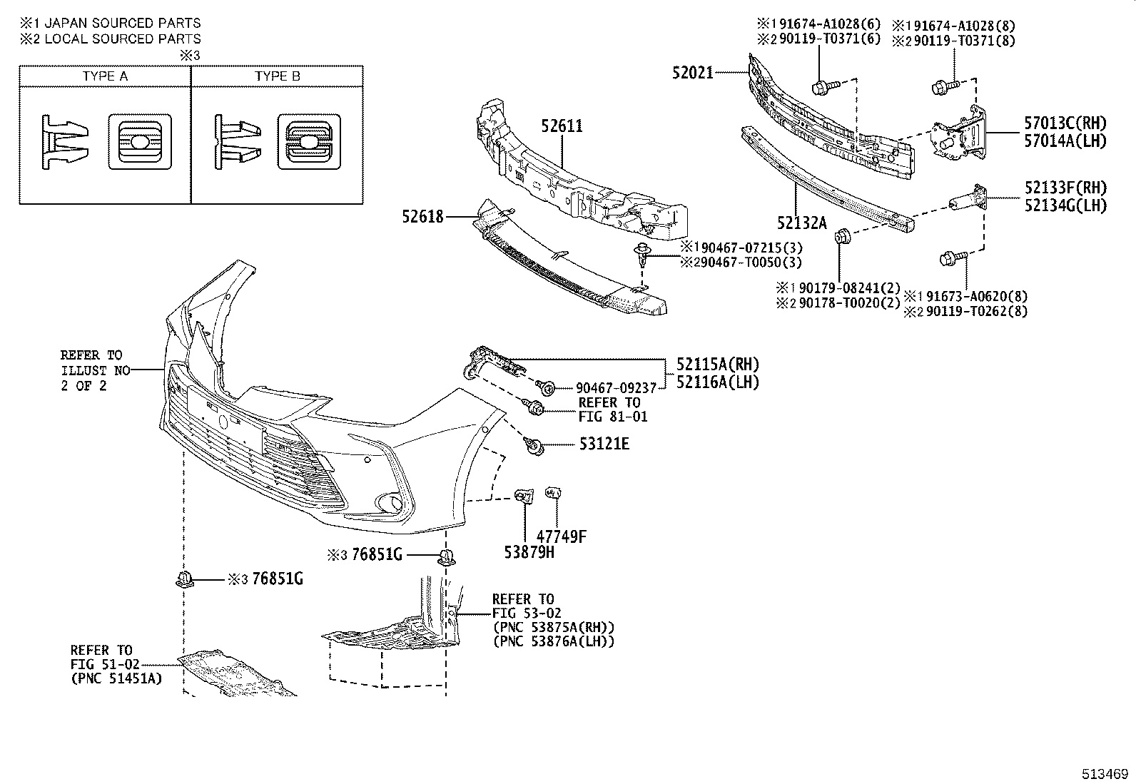 57013-02210 BRACKET SUB-ASSY, FRONT SIDE MEMBER, RH product image