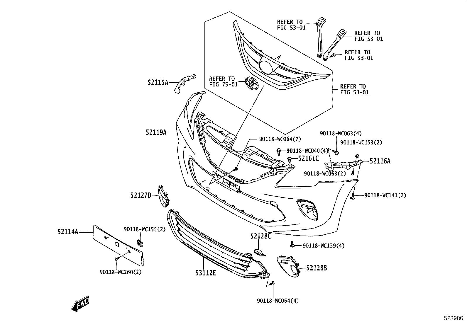 81482-WC001 COVER, FRONT BUMPER HOLE, LH product image