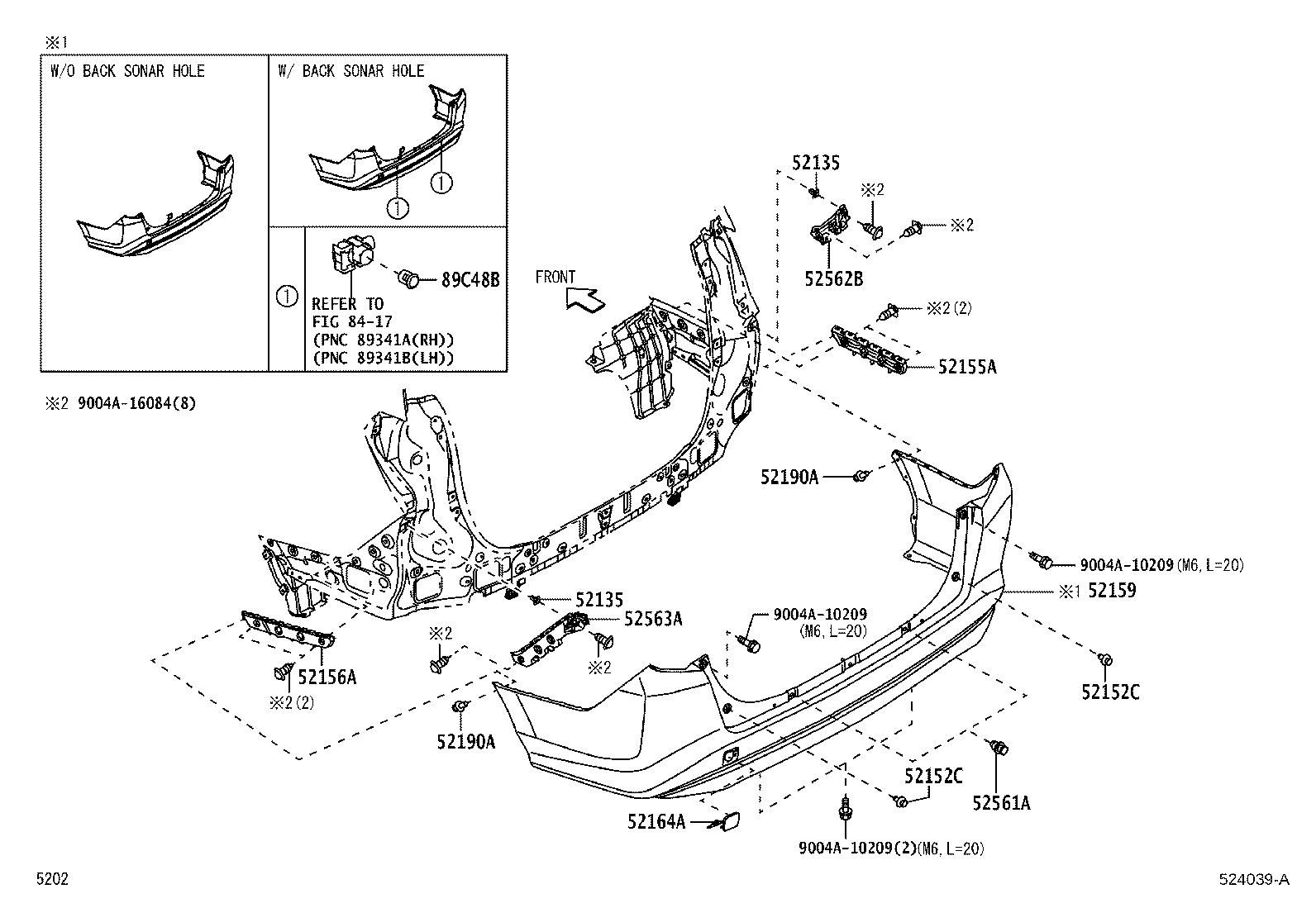 52155-BZ181 SUPPORT, REAR BUMPER SIDE, RH product image