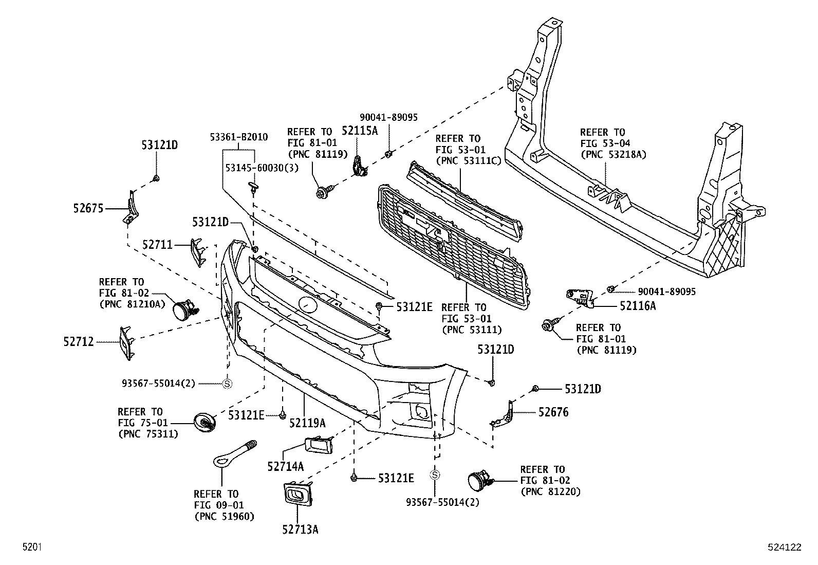 52675-B2010 SUPPORT, FRONT BUMPER LOWER SIDE, RH product image