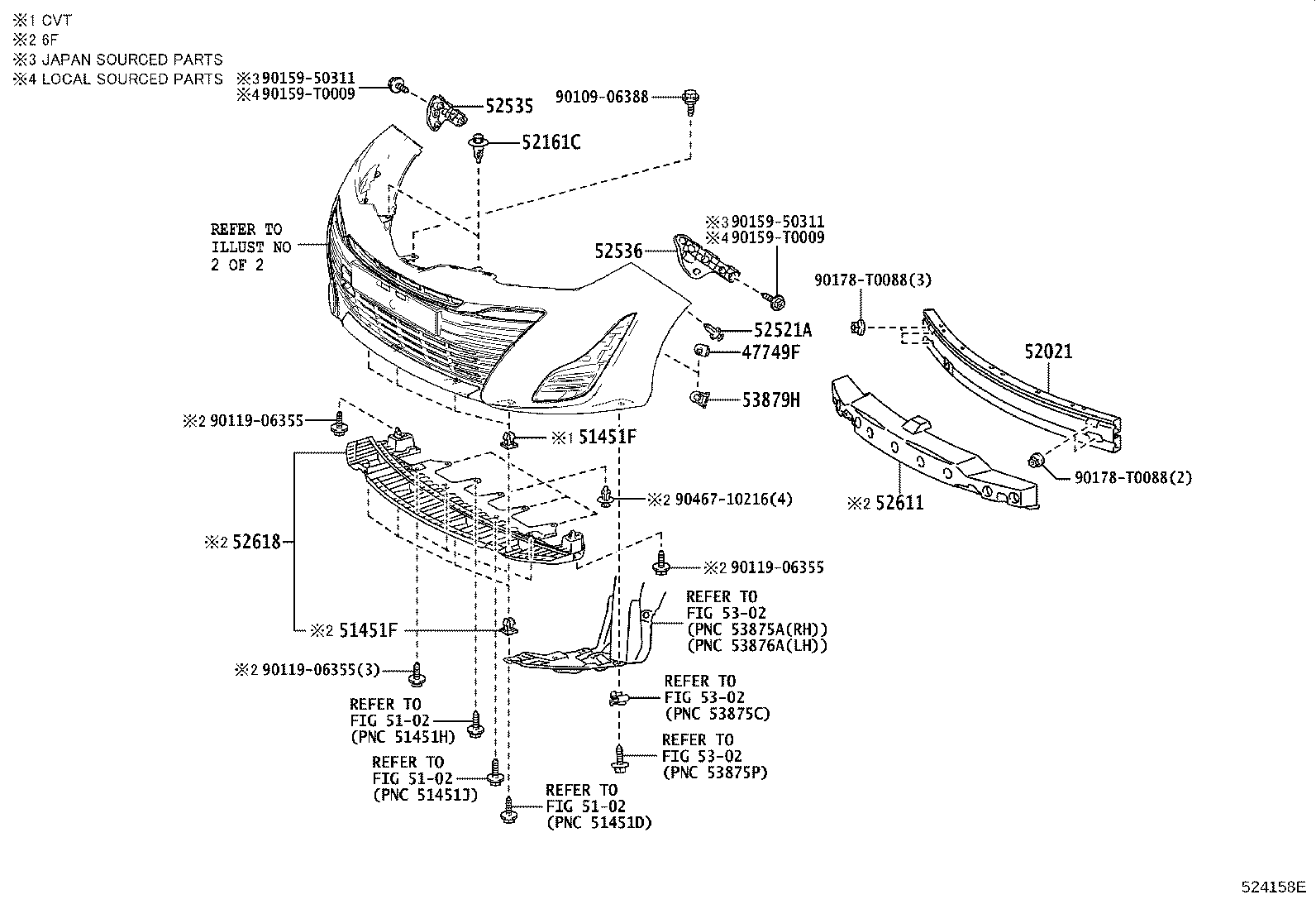 52021-0D200 REINFORCEMENT SUB-ASSY, FRONT BUMPER product image