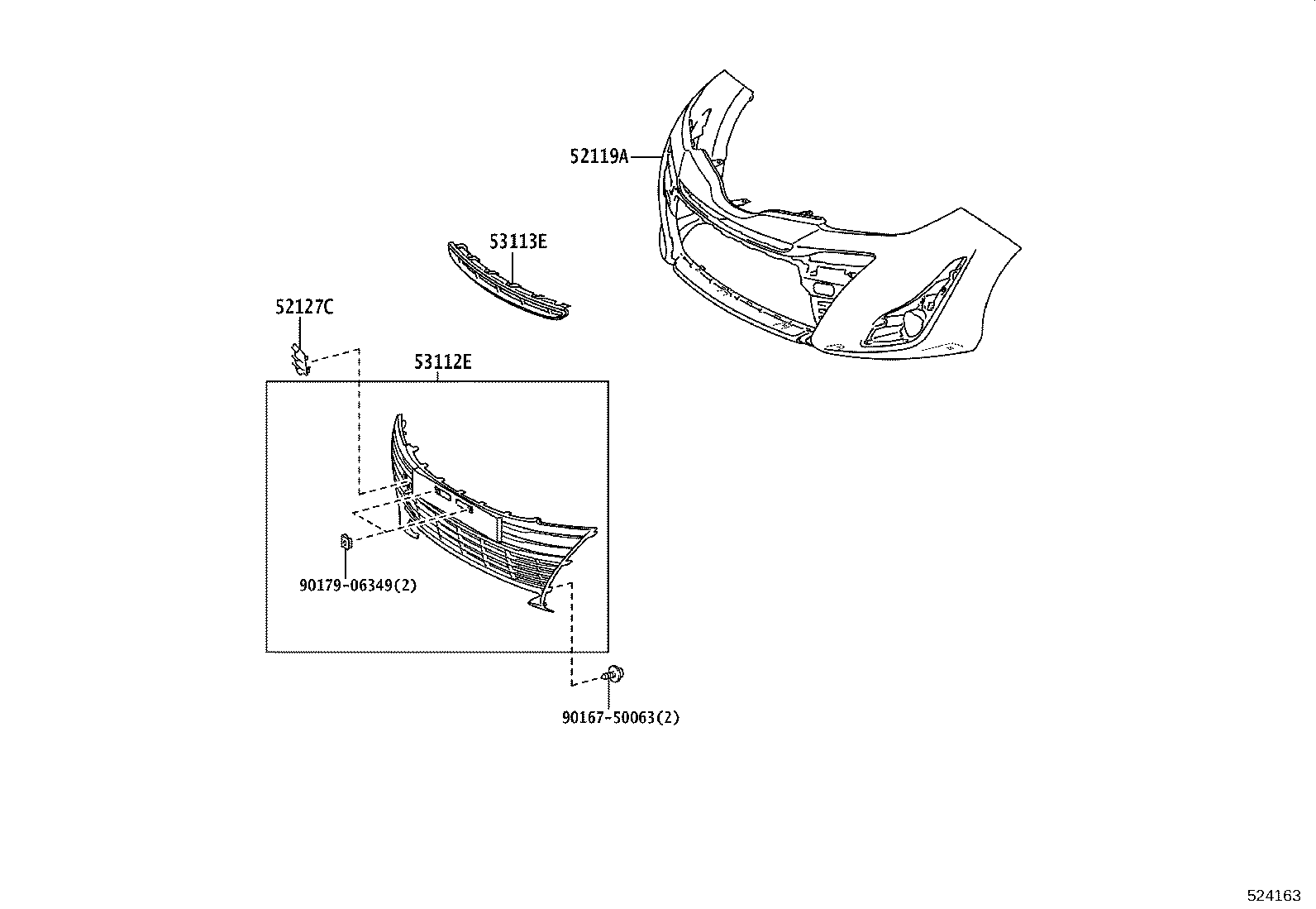 52128-YP310 COVER, FRONT BUMPER HOLE, LH product image