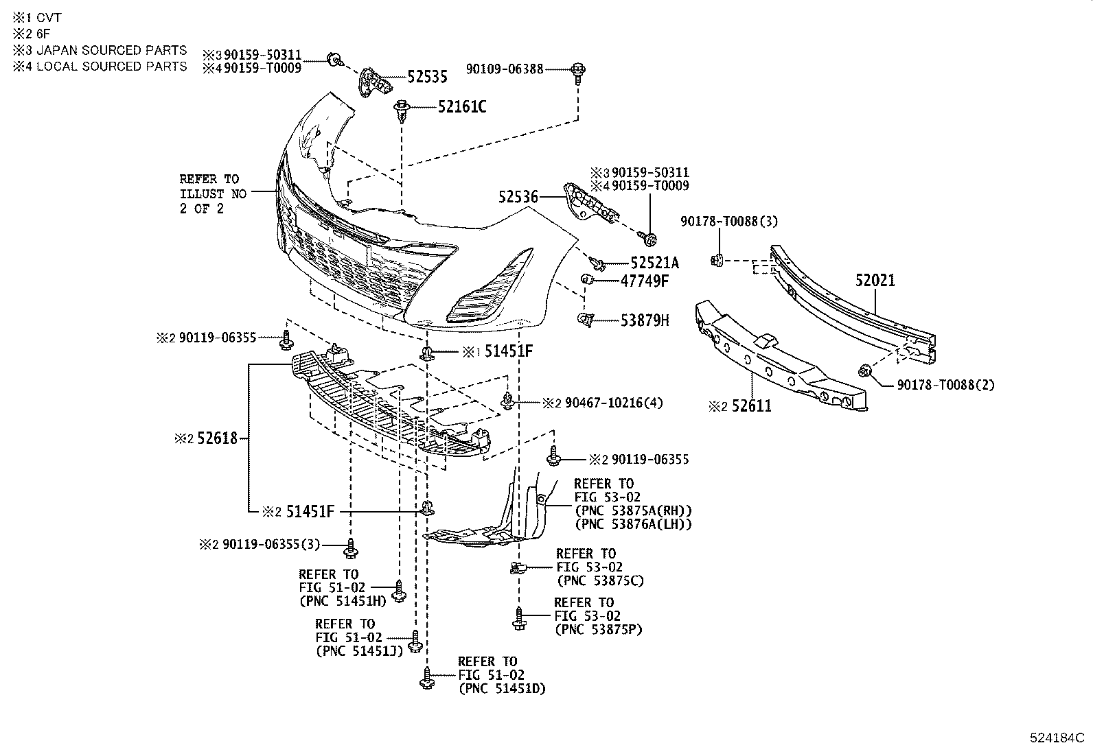 52021-0D200 REINFORCEMENT SUB-ASSY, FRONT BUMPER product image
