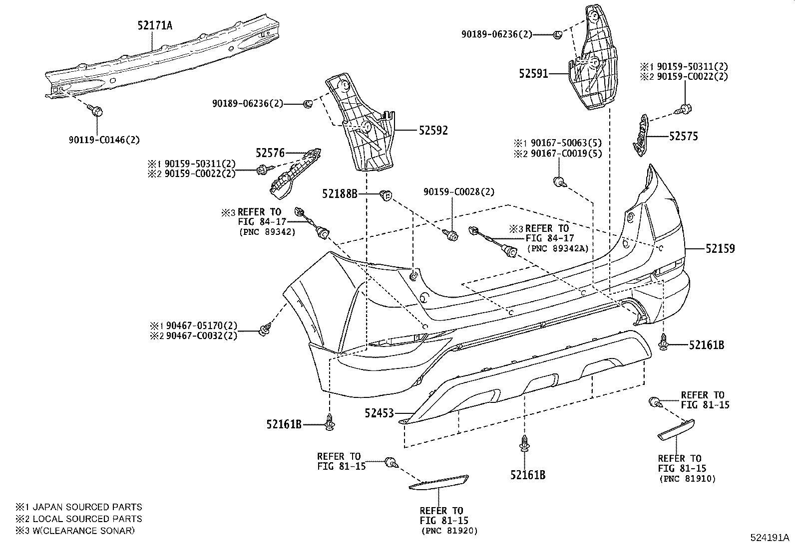 52161-02040 PIECE, REAR BUMPER product image