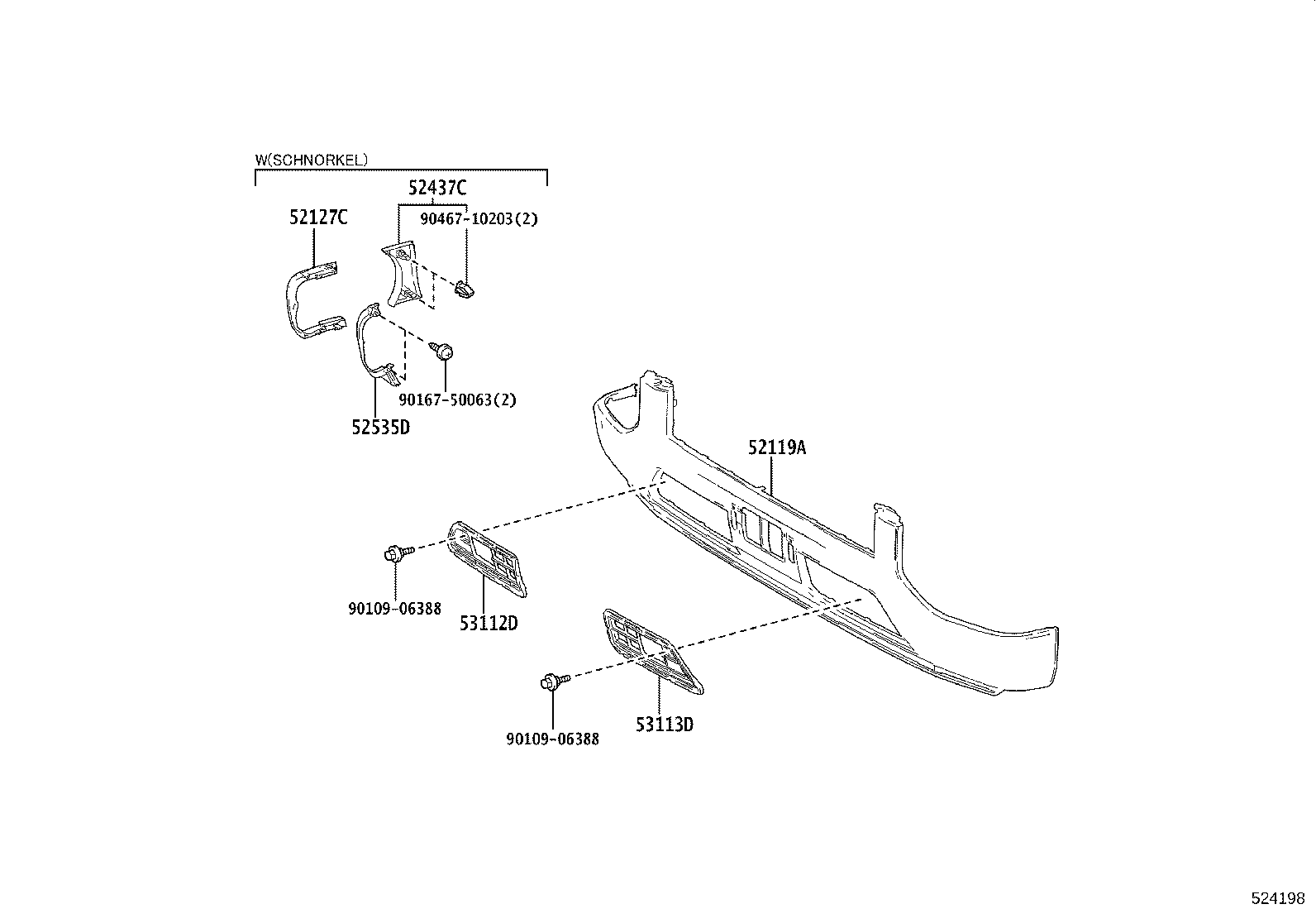 52116-36030 SUPPORT, FRONT BUMPER SIDE, LH product image