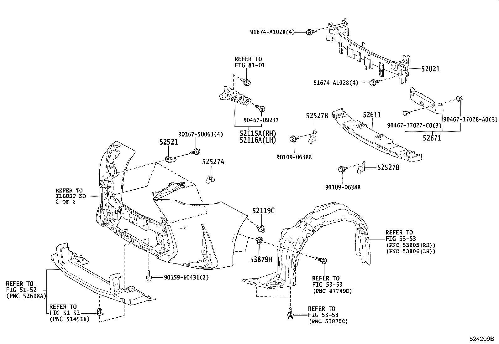 52021-58040 REINFORCEMENT SUB-ASSY, FRONT BUMPER product image